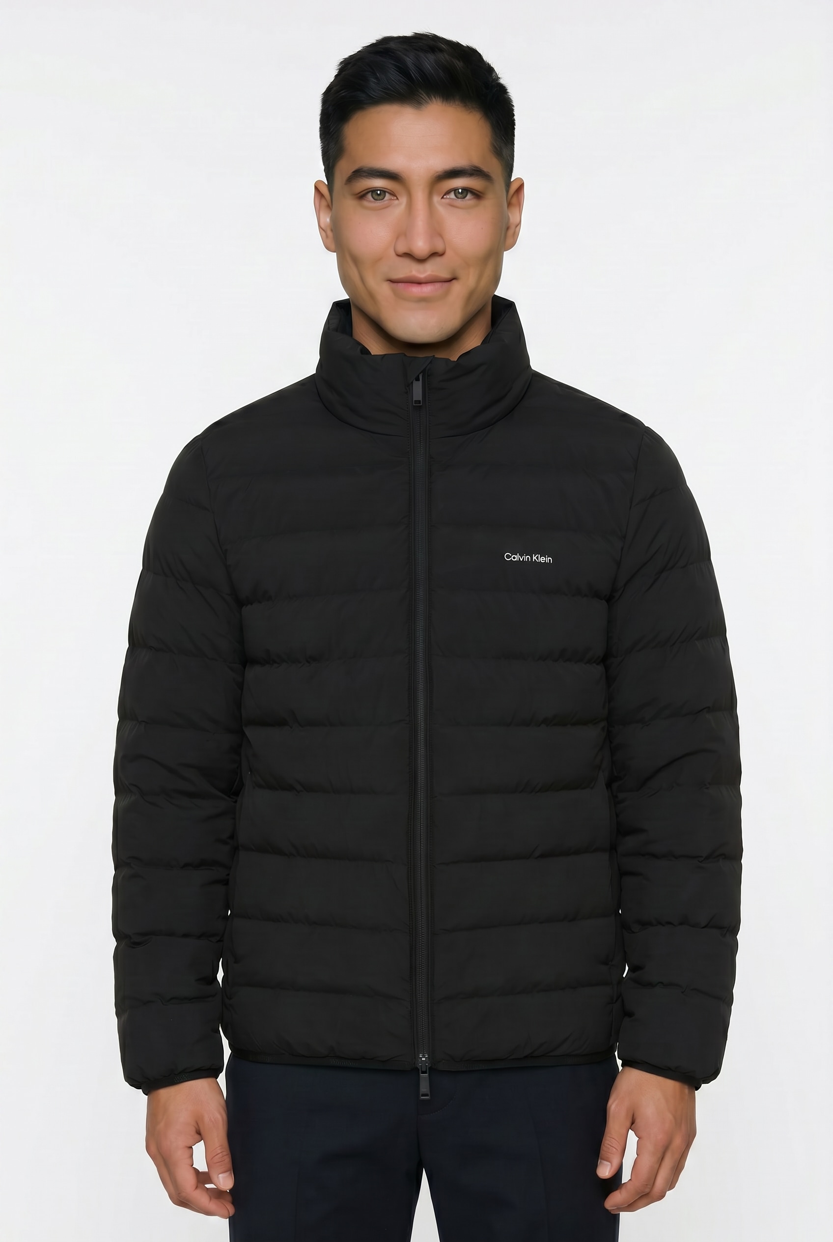 Calvin Klein Veste matelassée col montant, fermeture éclair 2 voies, coupe régulière