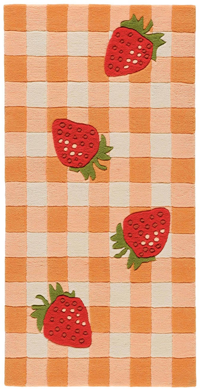 Arte Espina Teppich »Joy 996«, rechteckig, 22 mm Höhe, Farbenfrohes Design mit süssen Erdbeeren