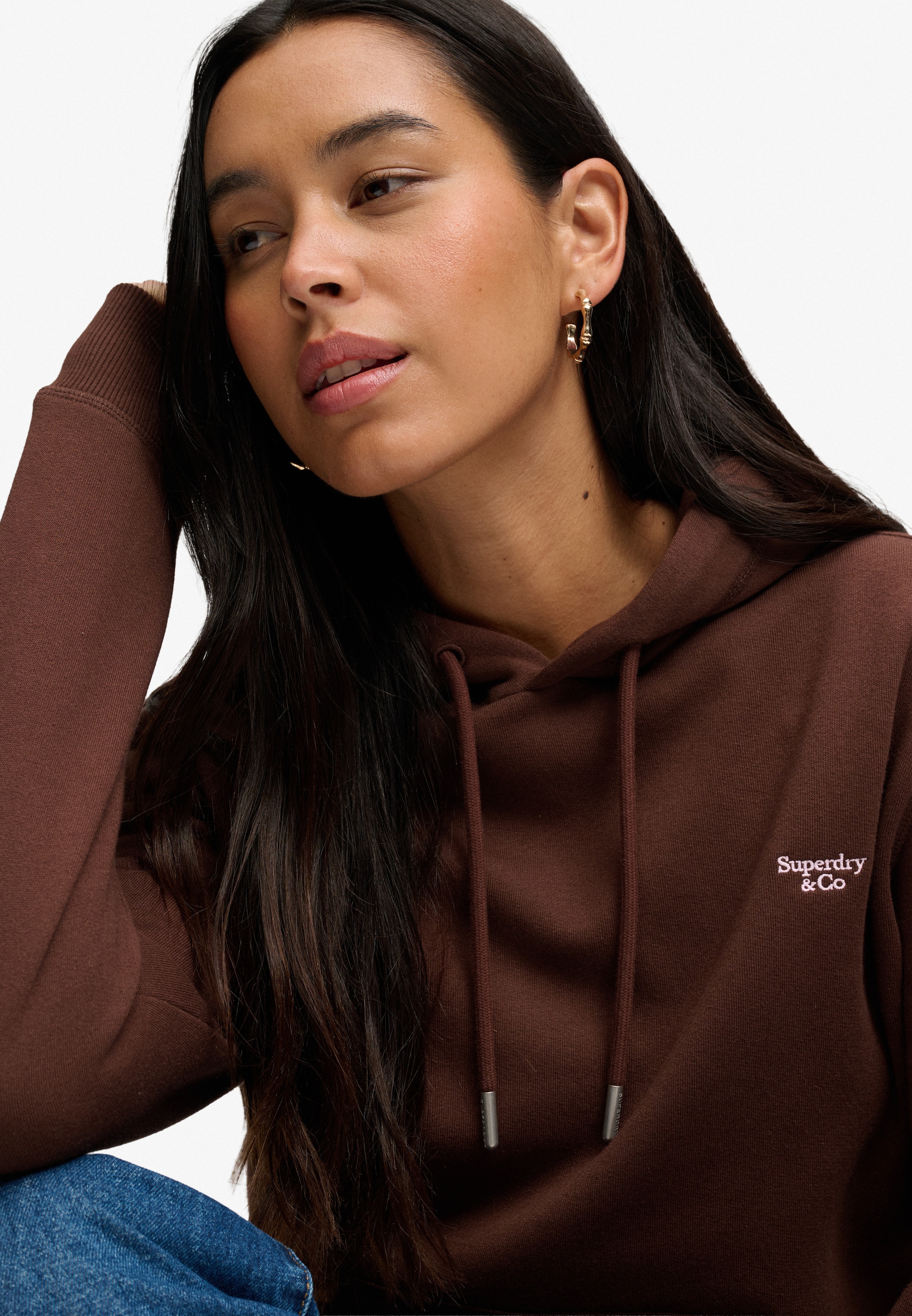 Superdry Kapuzensweatshirt »SIGNATURE EMB HOOD«, Baumwollmischung, relaxed fit
