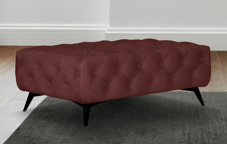 Leonique Polsterhocker »Amaury«, Chesterfield-Optik, Breite 120cm, Fussfarbe wählbar