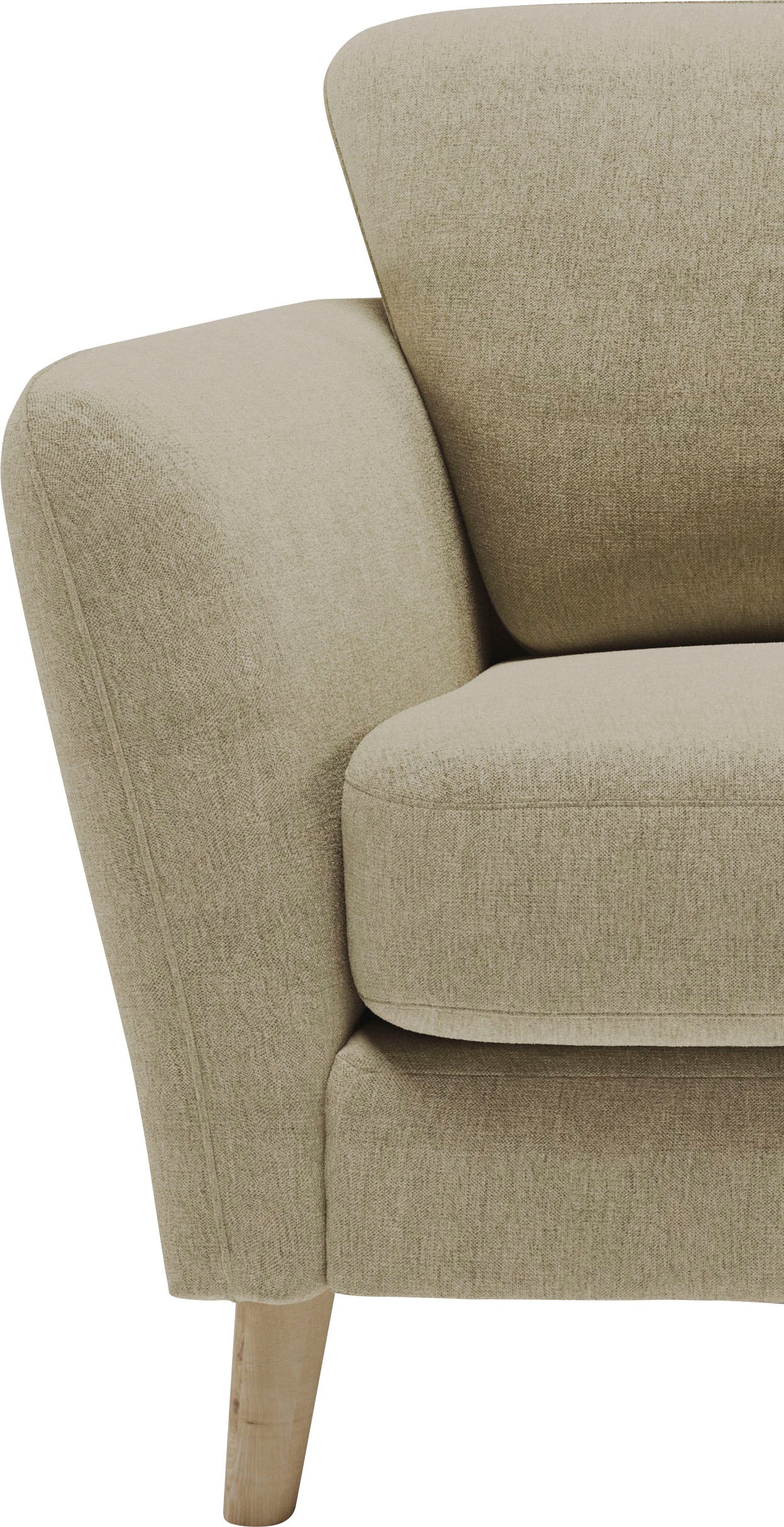 Home affaire 3-Sitzer »MARSEILLE 3er Sofa 206 cm, Cord, Flachgewebe, Struktur, Webstoff«, Massivholzbeine Eiche, Landhausstil, Wellenunterfederung