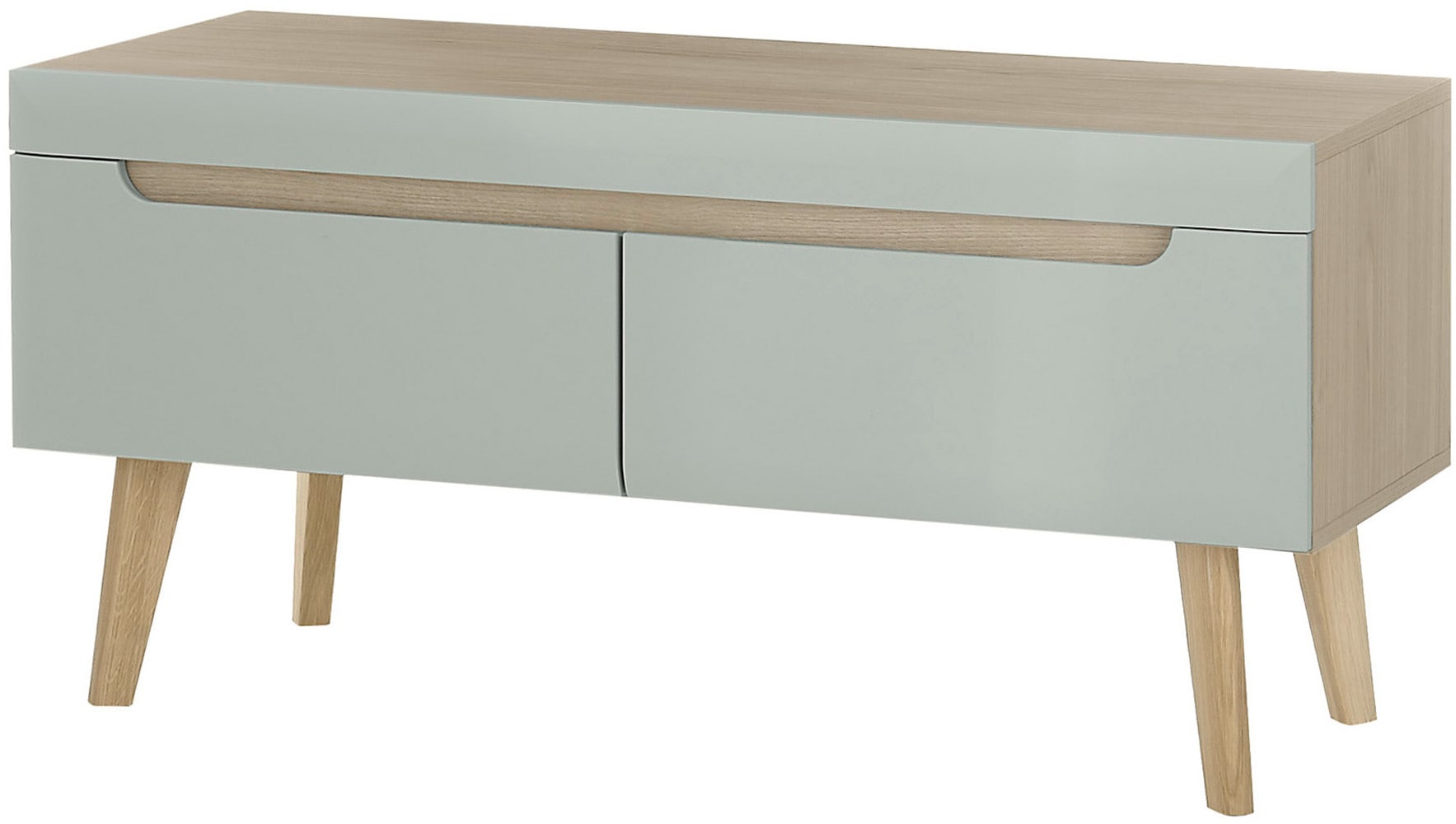INOSIGN Lowboard »Torge, TV-Unterschrank, TV-Kommode, Fernsehschrank, TV-Board«, (1 St.), abgeschrägte Füsse, drei Farben, Scandi Design, 107 cm breit