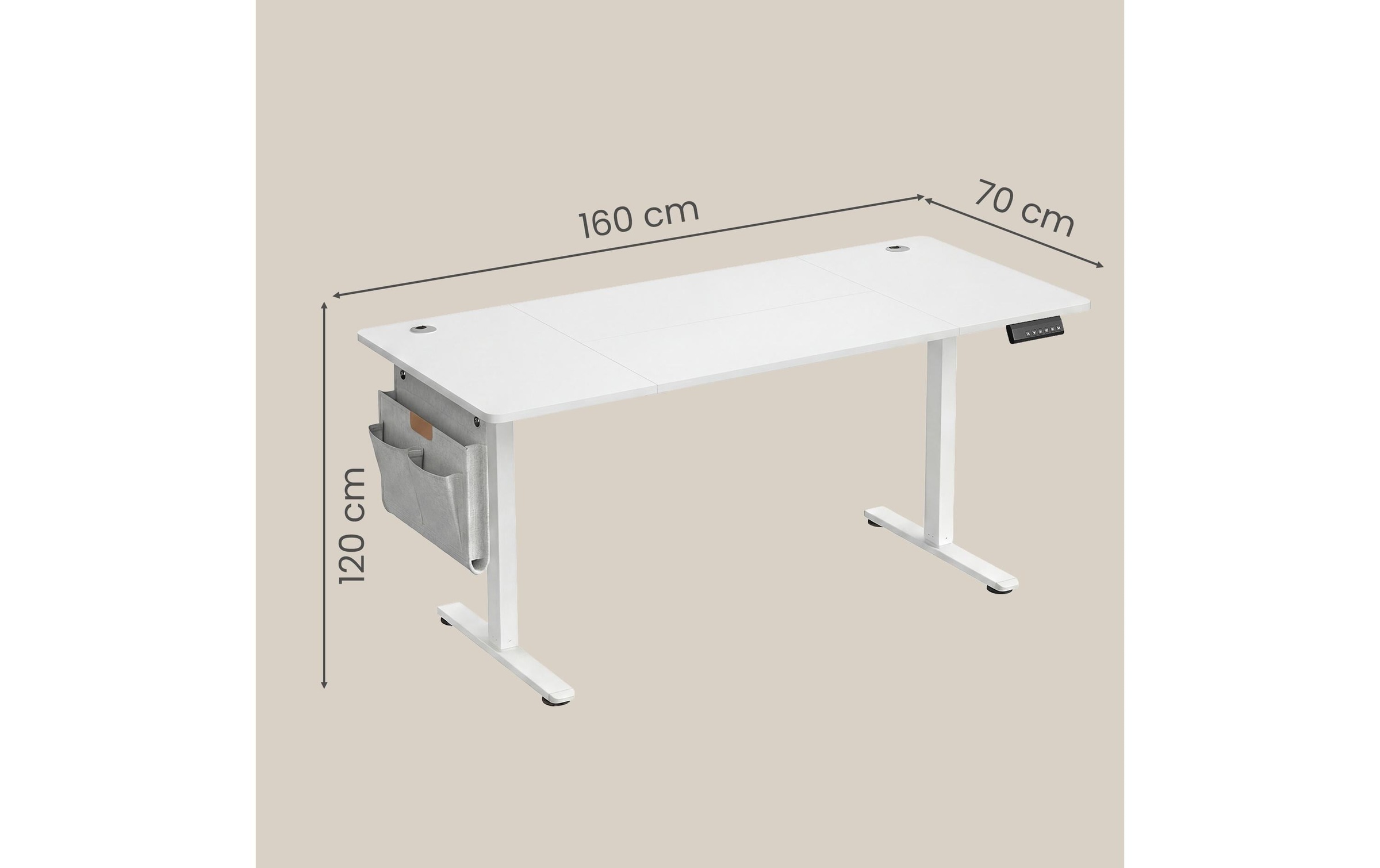 SONGMICS Schreibtisch »höhenverstellbar, elektrisch, 160 cm«