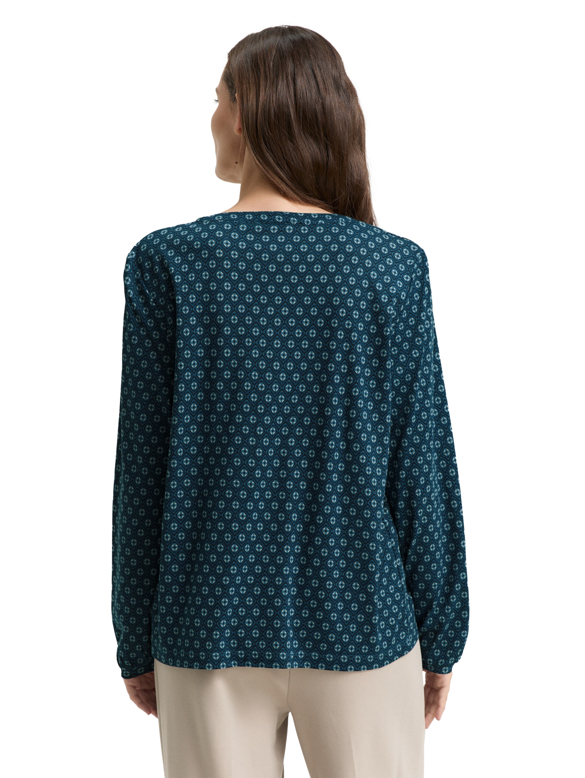 TOM TAILOR Blouse à manches longues mit grafischem Muster