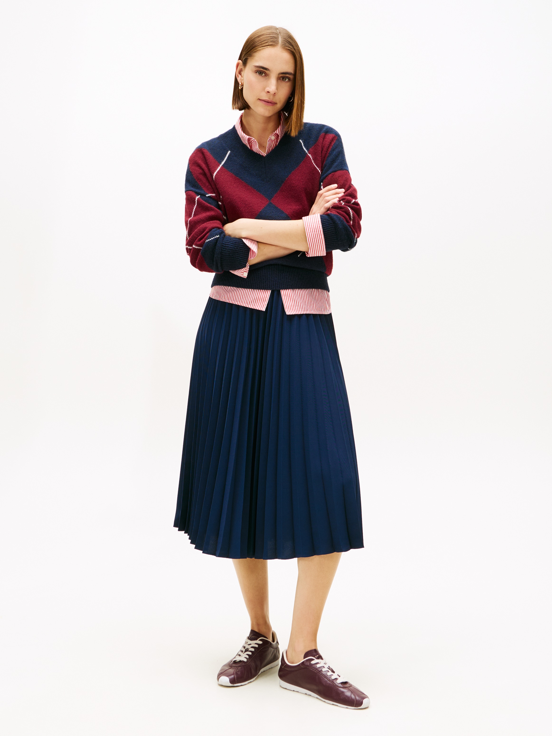 Tommy Hilfiger Jupe plissée »FLUID PLEATED PULL ON MIDI SKIRT«