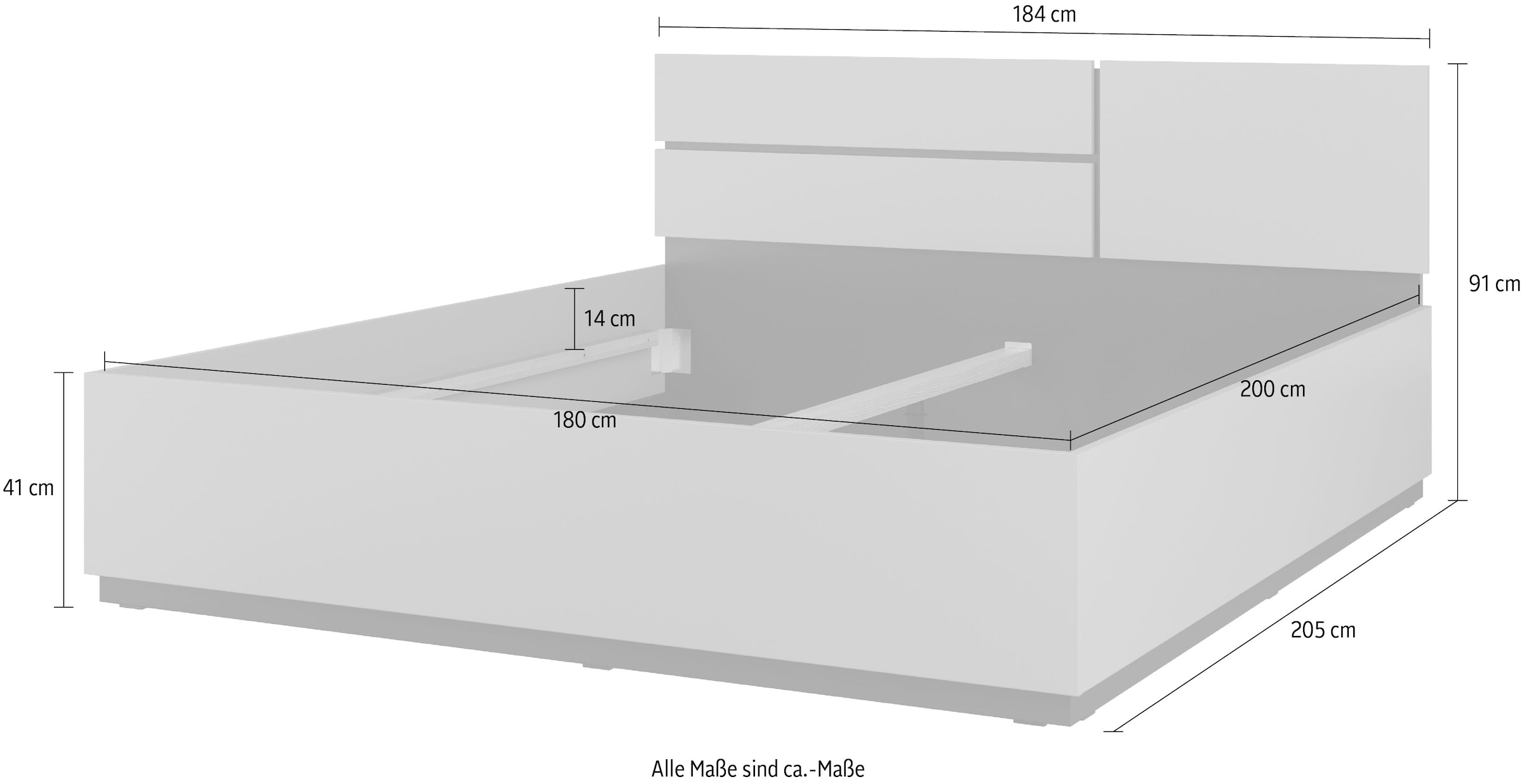 INOSIGN Bettgestell »Cross, moderner Bettrahmen«, Doppelbett in zwei Grössen, stabiles Bettgestell