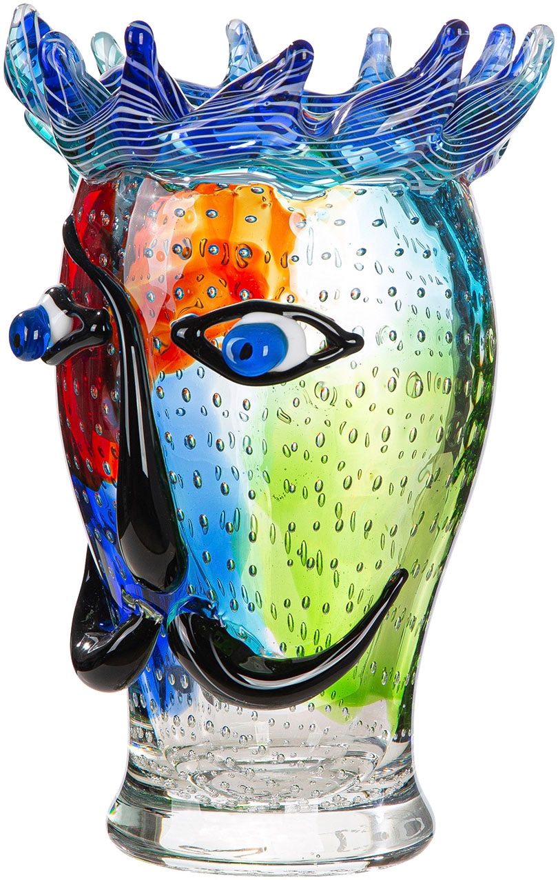 GILDE Tischvase »Gesichtsvase Donald grün; rot H. 29 cm«