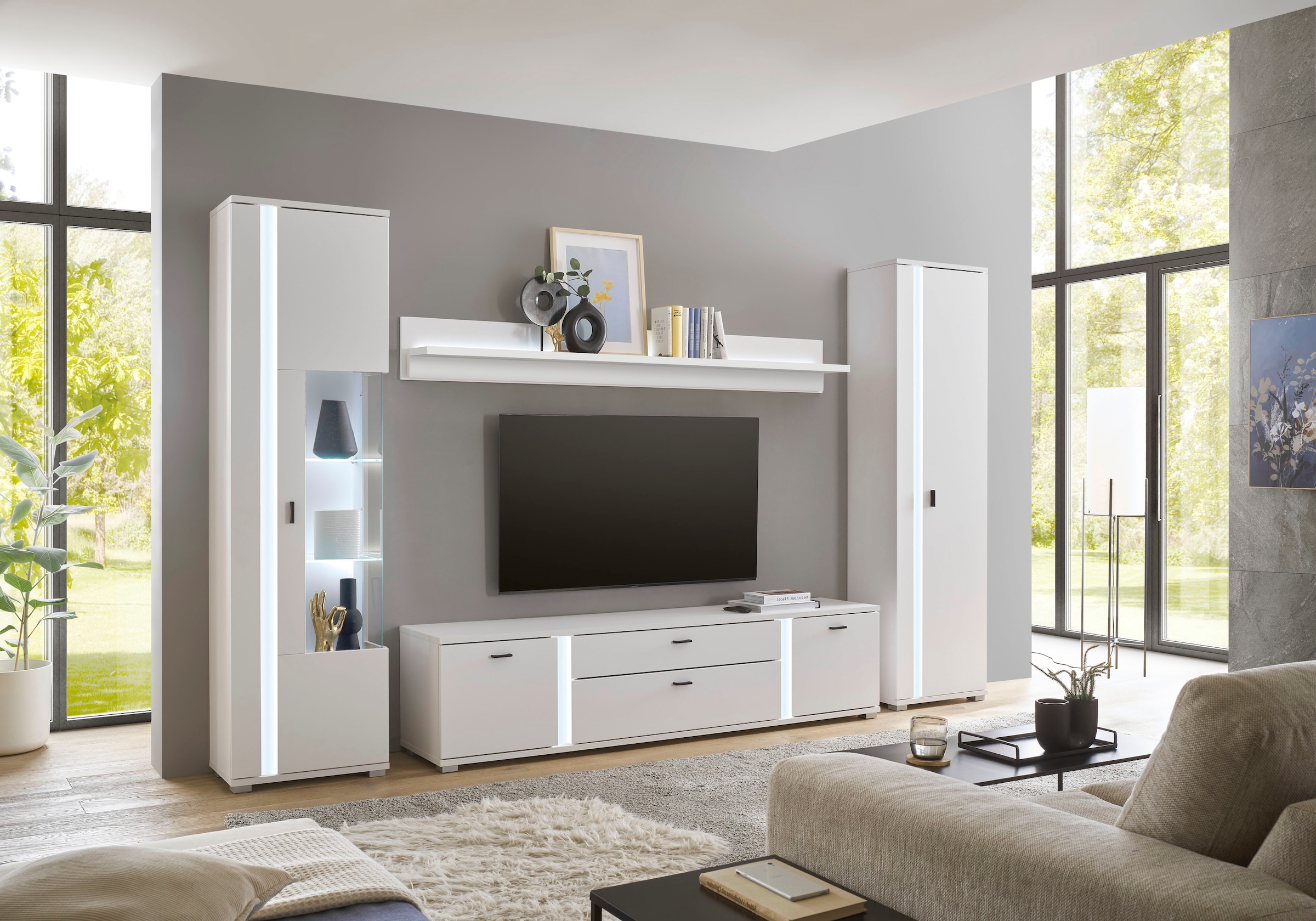 INOSIGN Mehrzweckschrank »LONG ISLAND« 1 Stk. tlg. in moderner Trendfarbe,inklusive senkrechter Beleuchtung,Breite 55 cm