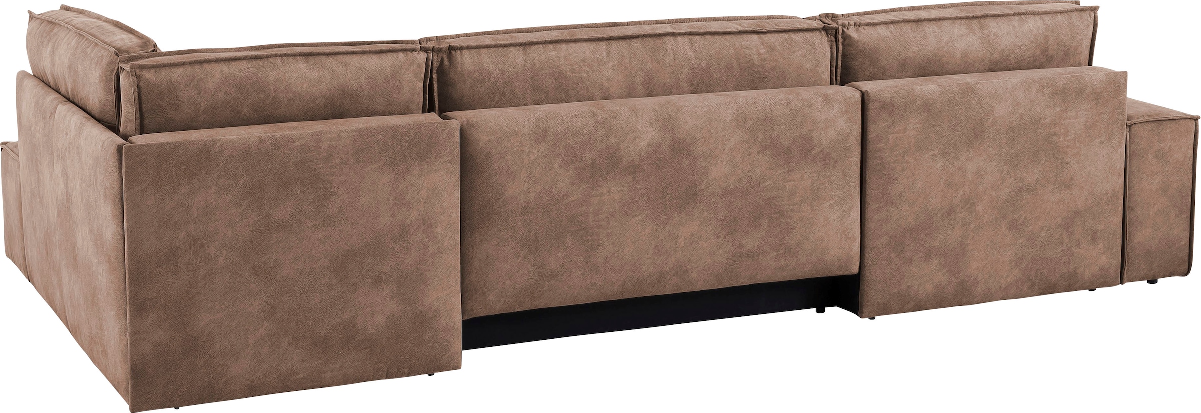 Home affaire Wohnlandschaft »SHERWOOD 329 cm, U-Form, Schlafsofa,«, Schlaffunktion m. Bettkasten (194x139 cm), Cord, Vintage, Samtvelours