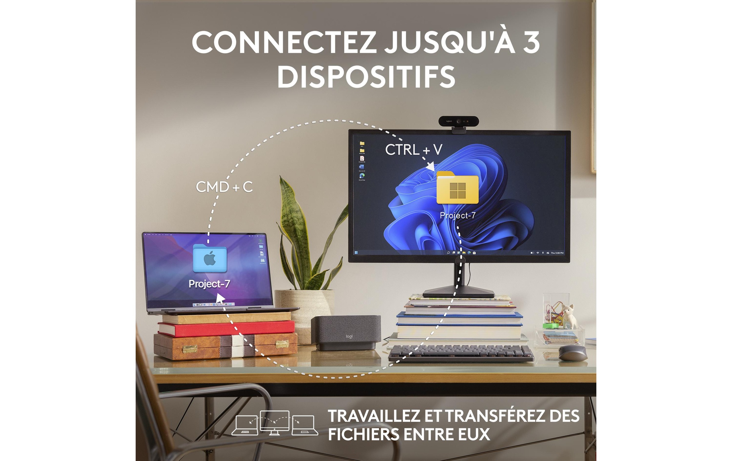 Logitech Maus »Maus MX Anywhere 3s Pale Grey«, kabellos