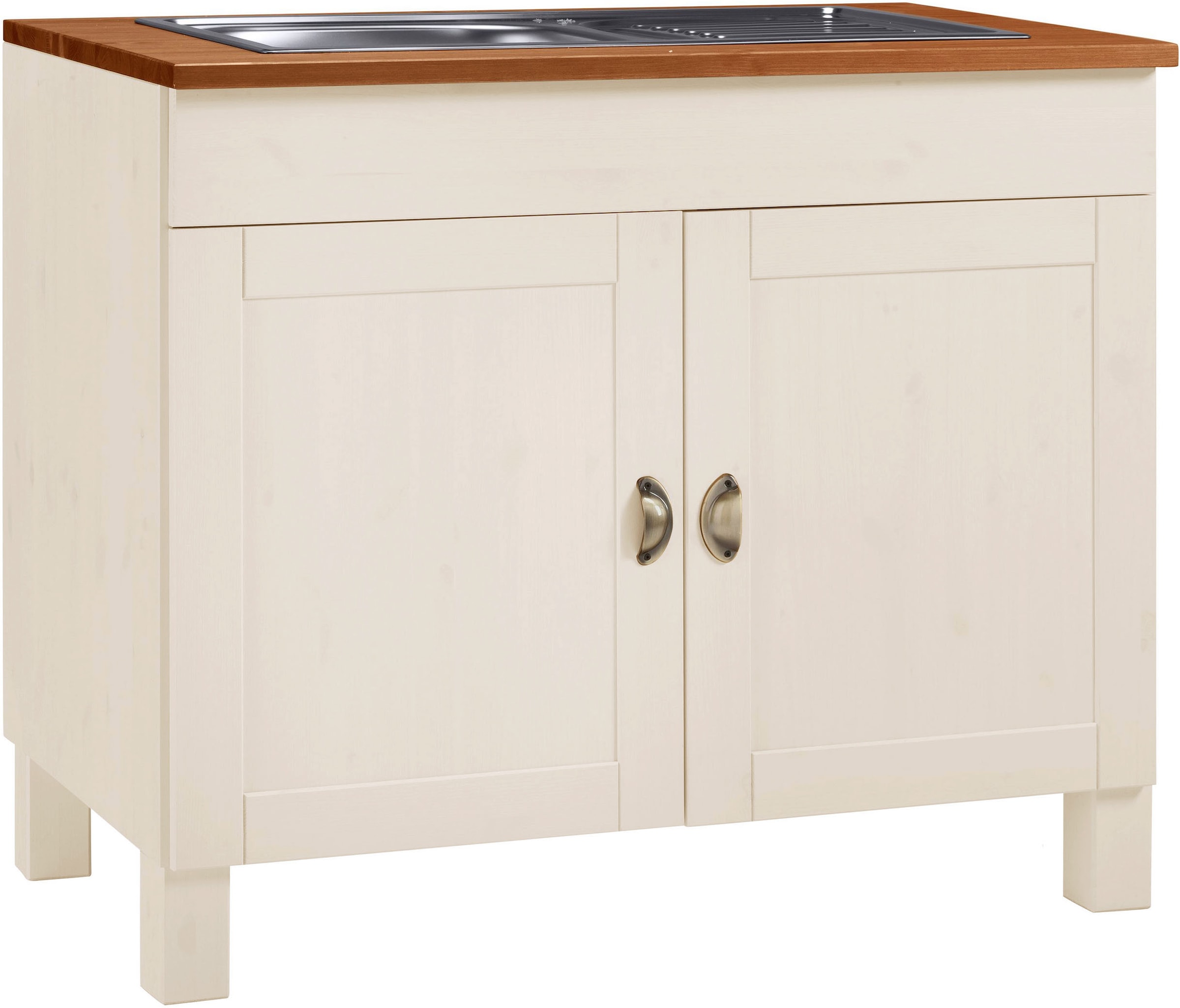 Image of Home affaire Spülenschrank "Oslo" 100 cm breit, in 2 Tiefen, inklusive Einbauspüle aus Edelstahl