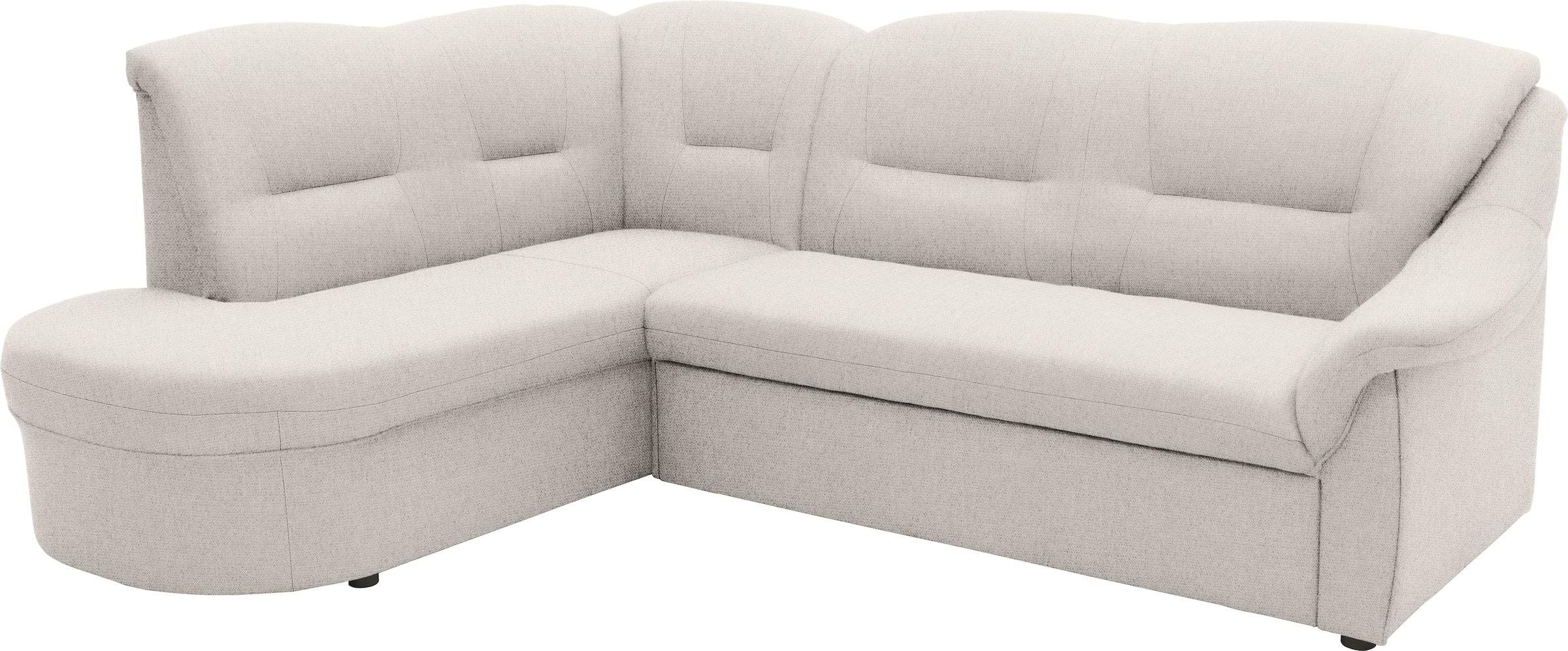 DOMO collection Ecksofa »Faenza für kleine Räume, Stellmasse 232,176cm, komfortabel, L-Form«, mit Ottomane, zeitlos, elegante Armlehnen, wahlweise mit Bettfunktion