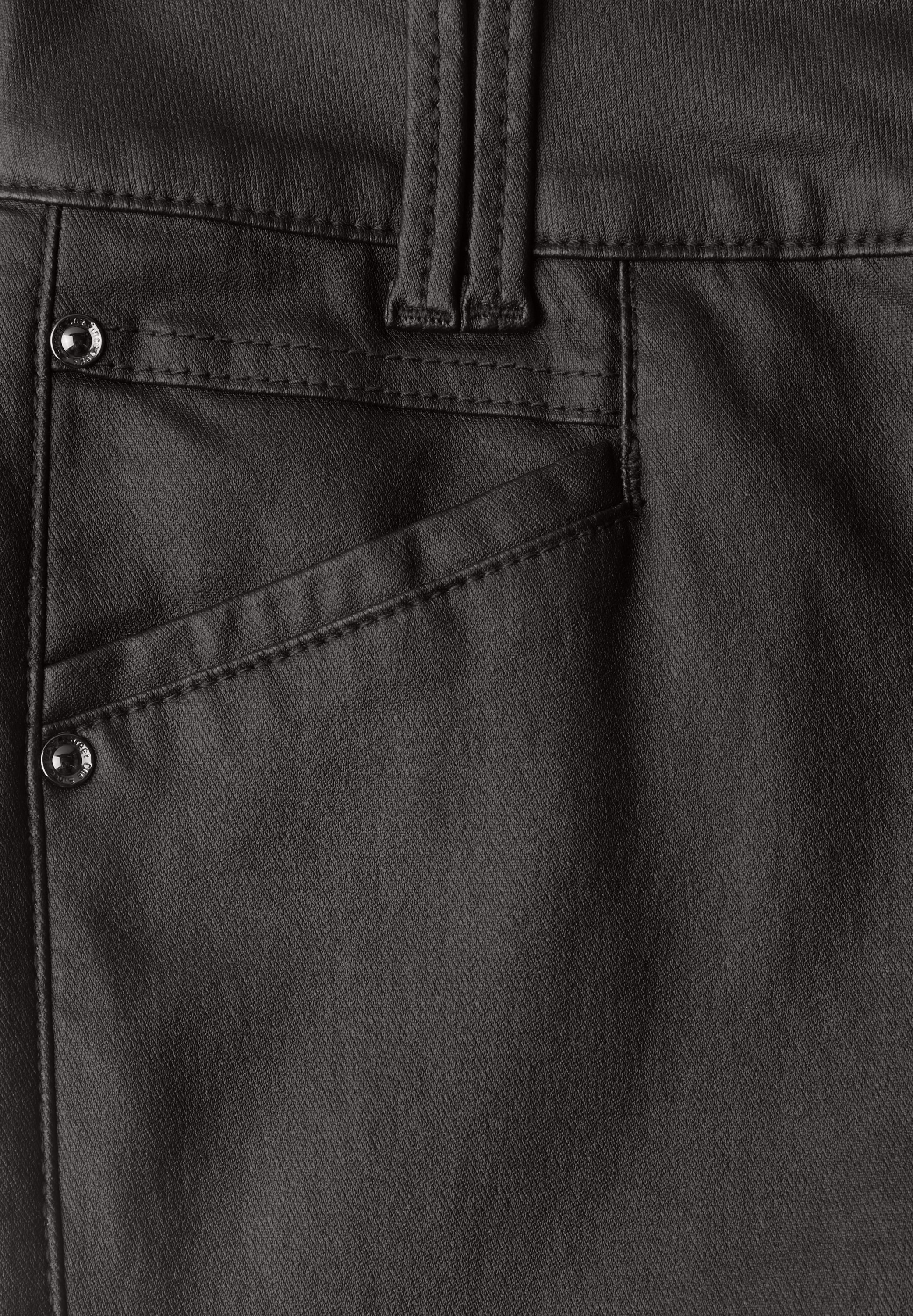 STREET ONE Pantalon imitation cuir »Style York«  Pantalon taille mi-haute slim fit aspect cuir