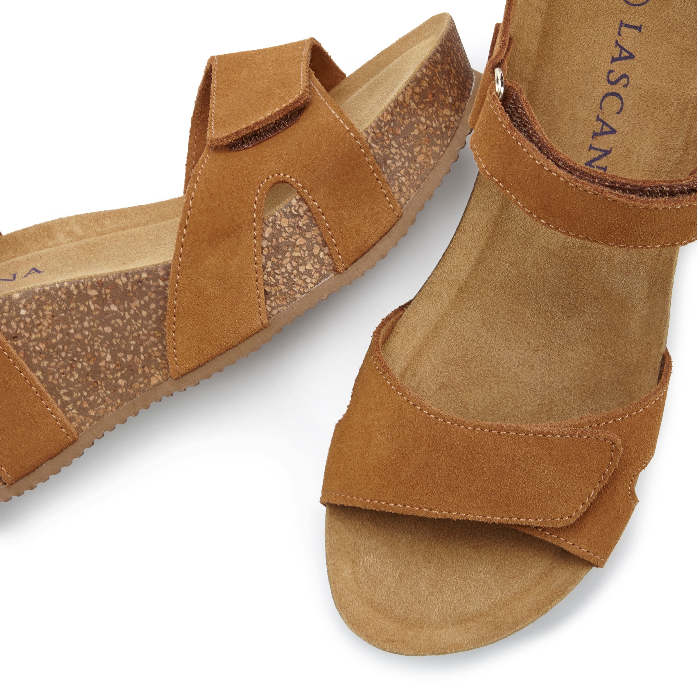 LASCANA Sandales »Sommerschuh, Sandale, offener Schuh, Keilsandalette,«  NOUVEAU en cuir avec un talon compensé confortable