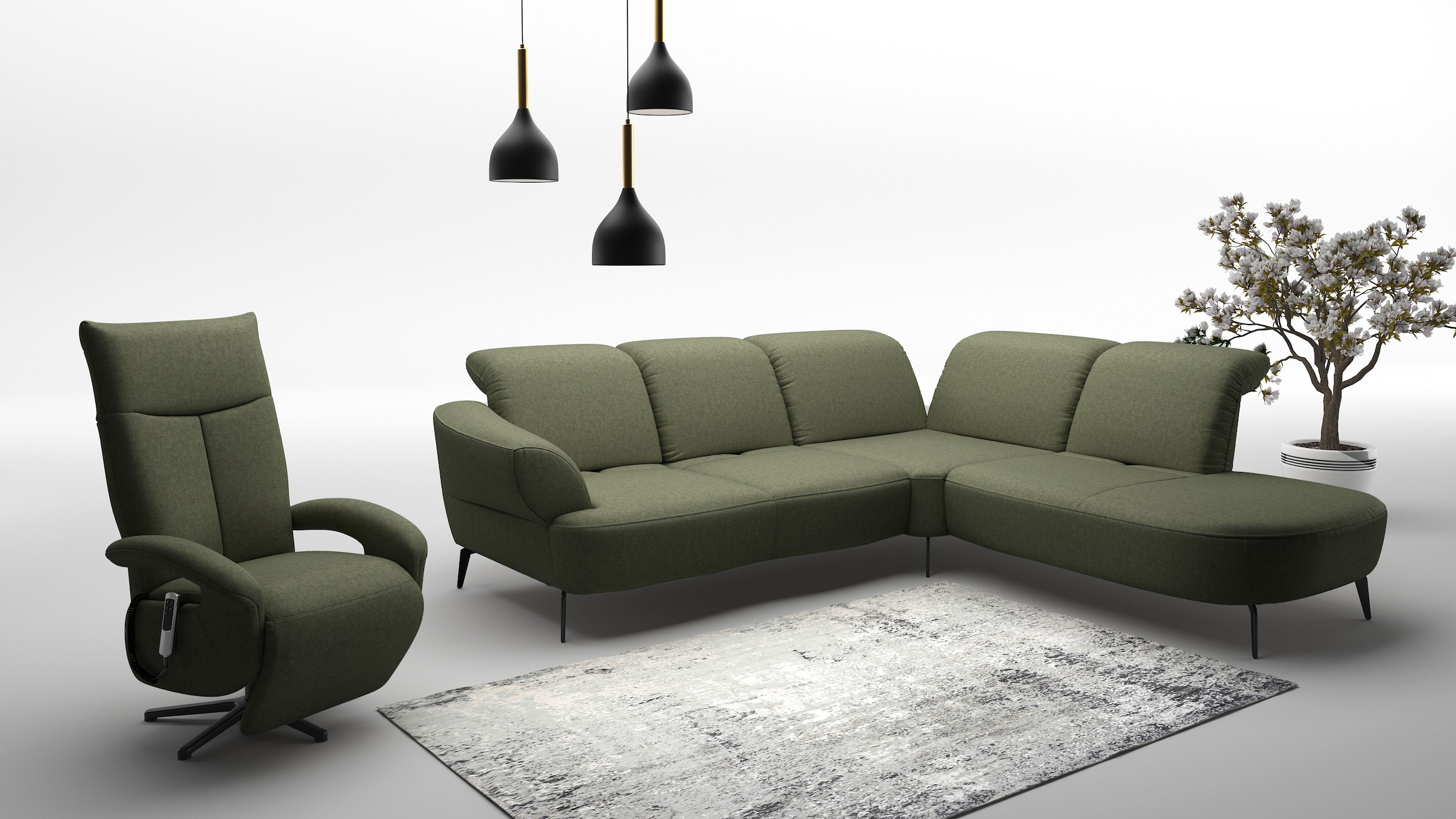 sit&more Canapé d'angle »Dance, L-Form, inkl. Sitztiefenverstellung« inkl. Click&Seat, optional mit Kopfteilverstellung