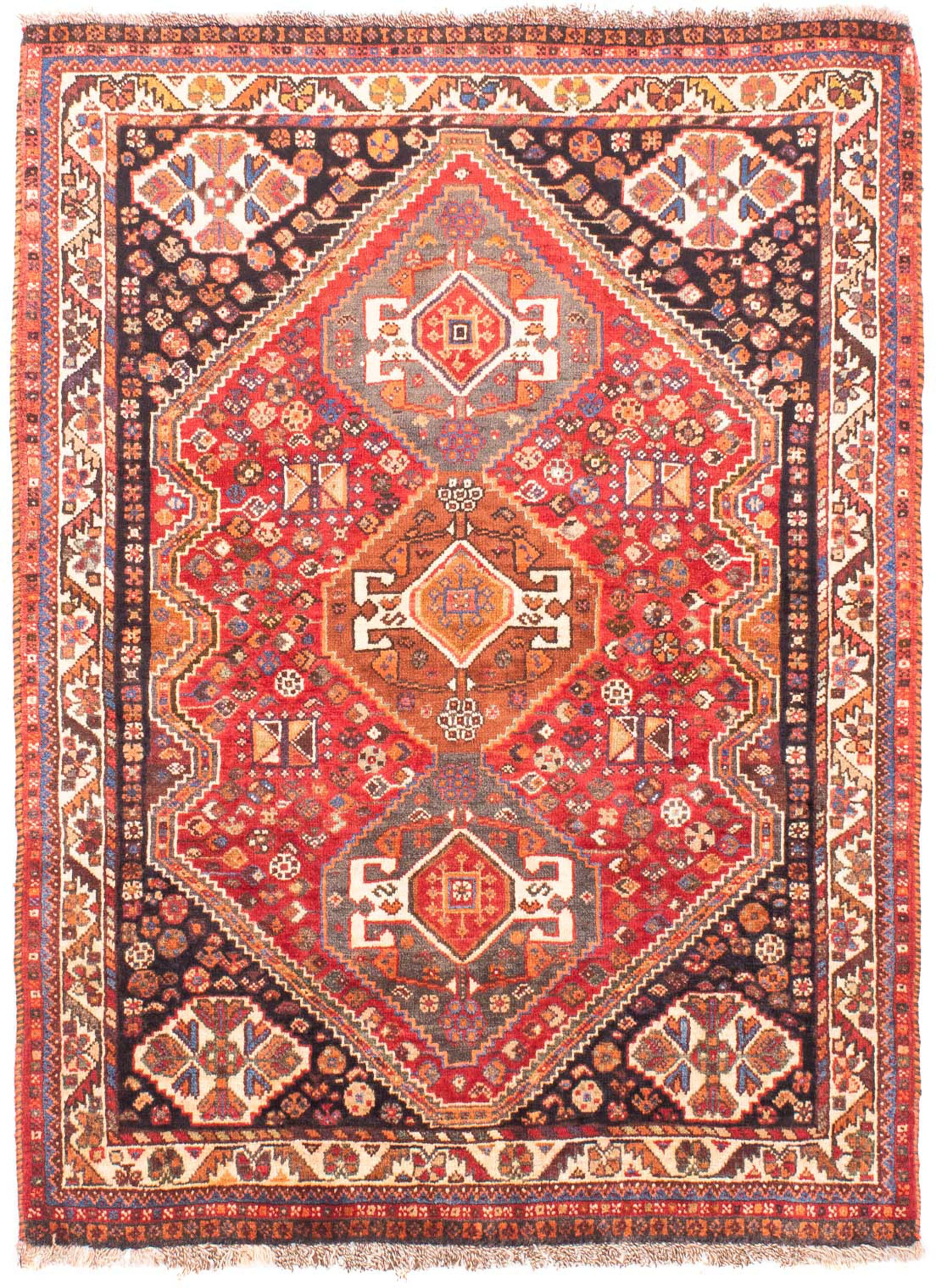 morgenland Orientteppich »Perser - Nomadic - 155 x 112 cm - rot«, rechteckig, Wohnzimmer, Handgeknüpft, Einzelstück mit Zertifikat
