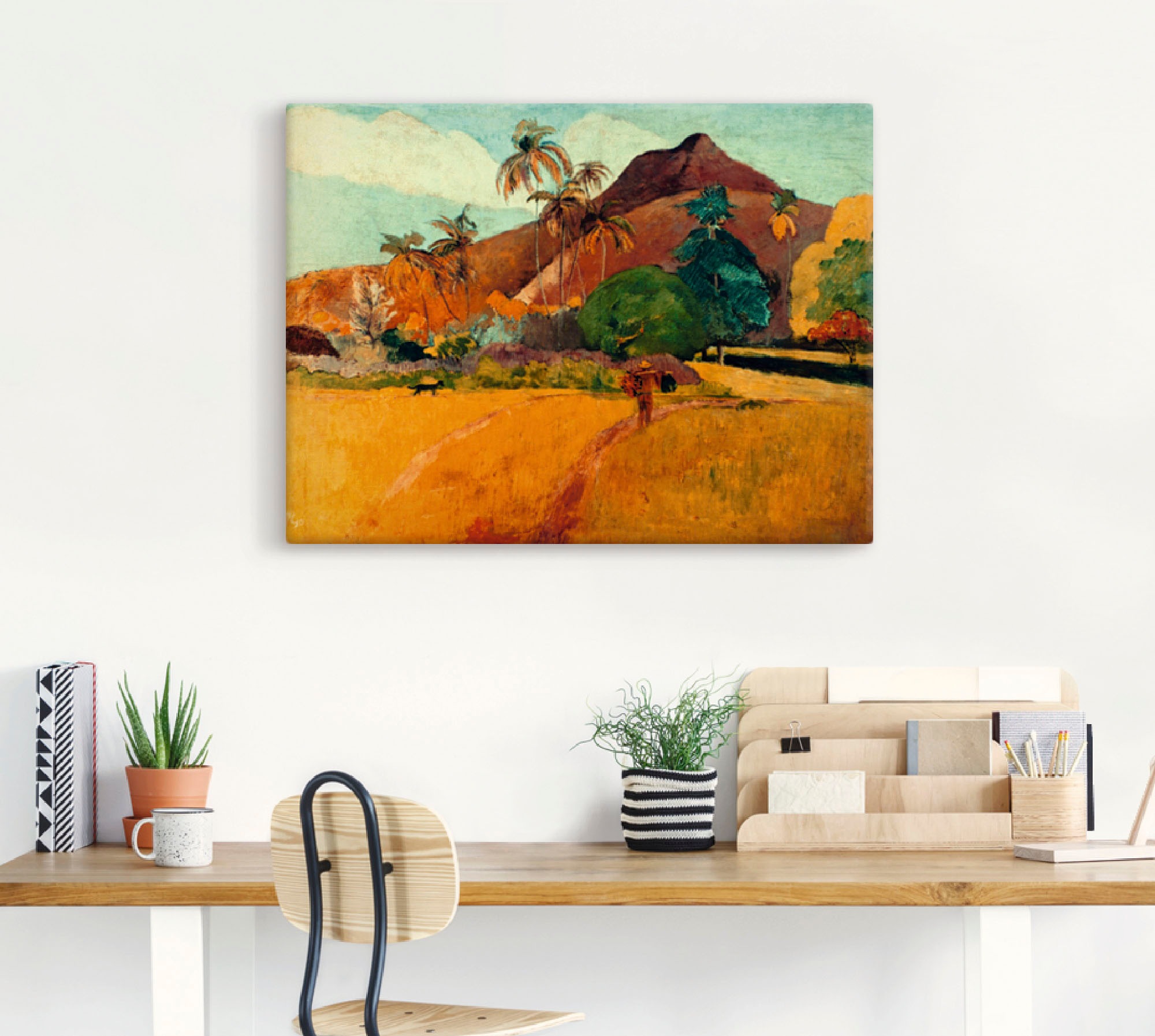 Artland Leinwandbild "Tahitische Landschaft, 1891" Berge 1 Stk. tlg. auf Holzrahmen gespannt