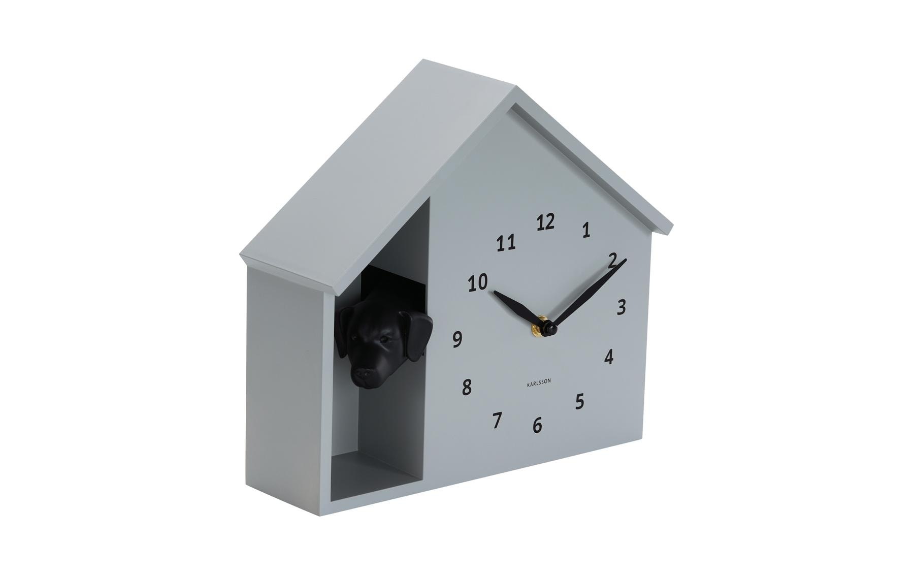 Karlsson Wanduhr »Wall clock Peeking Doggy Mouse Grey«