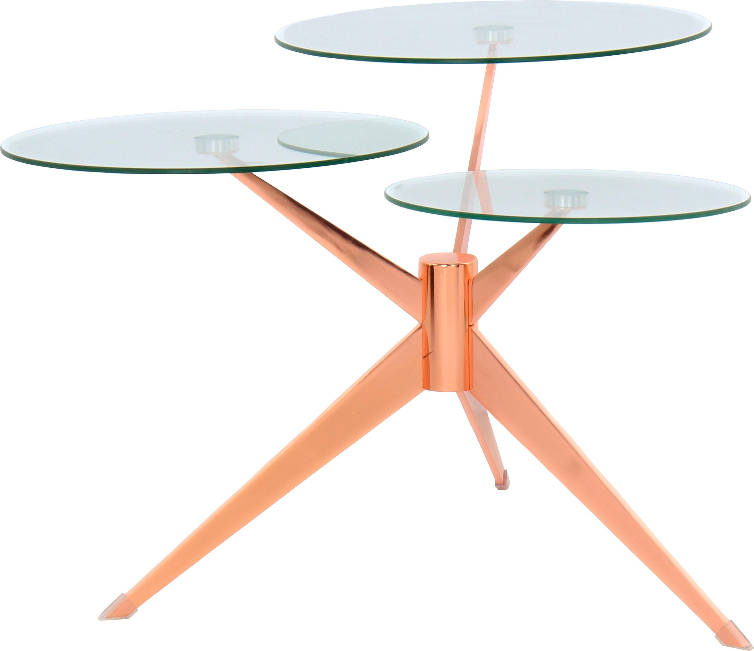 Kayoom Beistelltisch »Triplet, moderner, drei Tischplatten in versetzter Anordnung«, (1 St.), Drei Tischplatten auf verschiedenen Höhen, Retro-Design