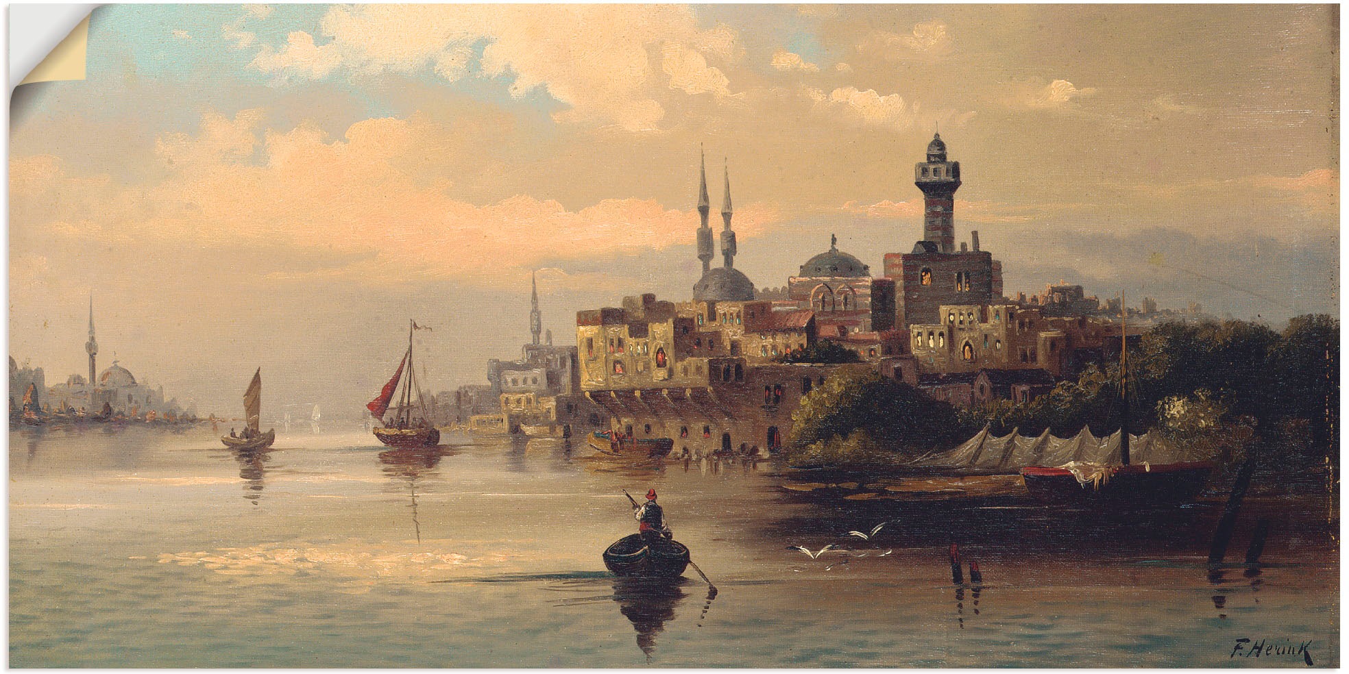 Image of Artland Wandbild »Kauffahrtsschiffe auf Bosporus, Istanbul«, Gewässer, (1 St.), in vielen Grössen & Produktarten -Leinwandbild, Poster, Wandaufkleber / Wandtattoo auch für Badezimmer geeignet bei Ackermann Versand Schweiz
