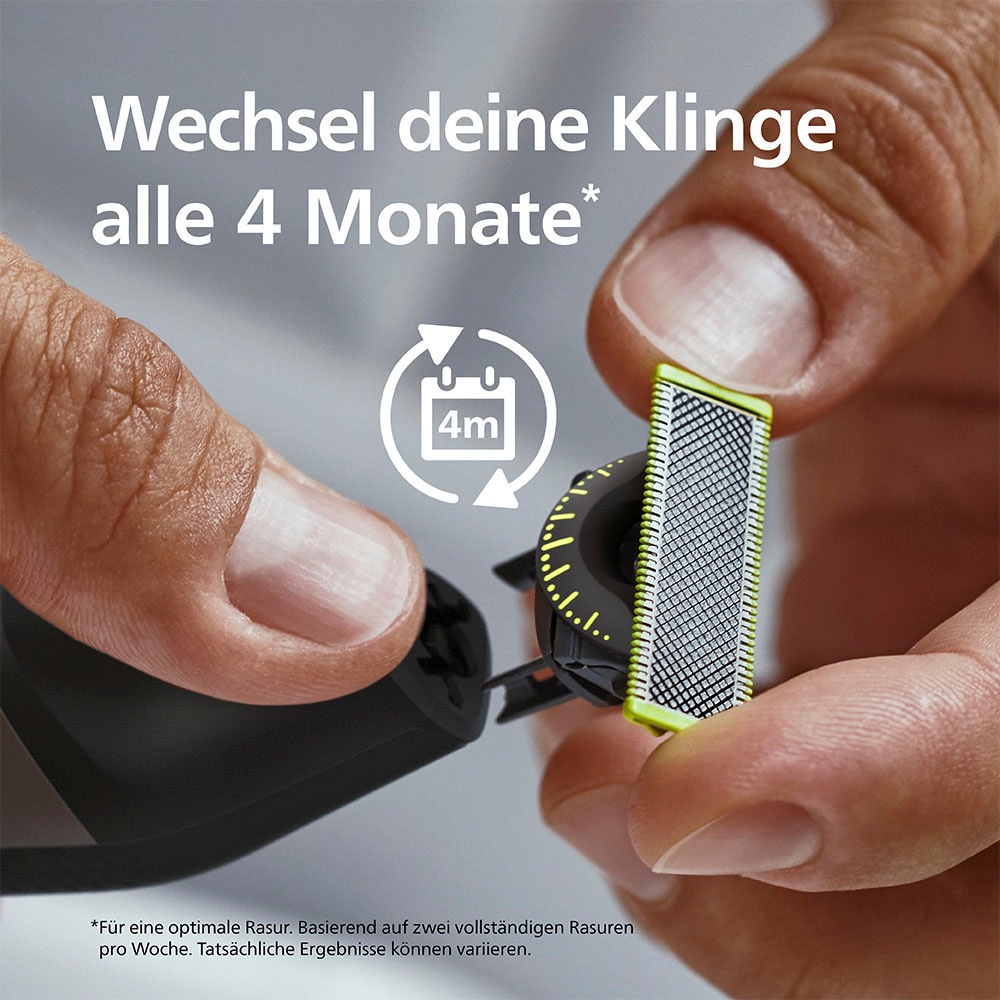 Philips Rasoirs électriques »OneBlade Face & Body QP4631/65« 4 cuis Aufsätze 360-Grad-Klinge, inkl. verstellbarem 5-in-1 Kammaufsatz