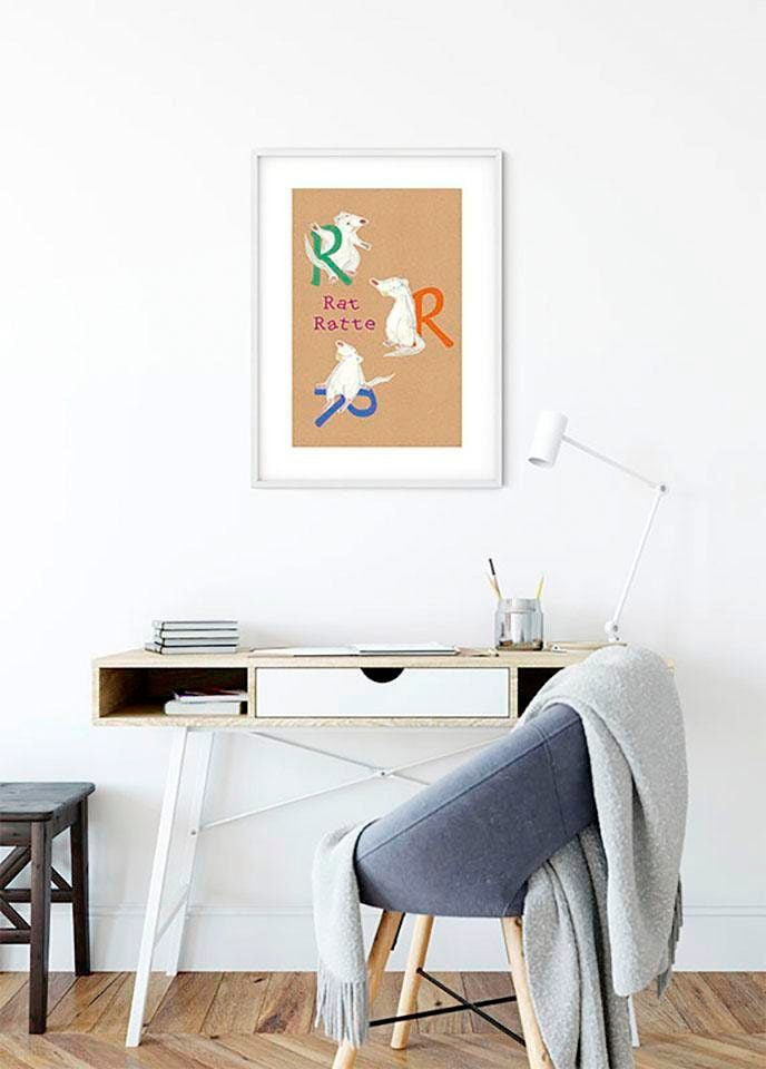 Komar Bild »ABC Animal R« Buchstaben 1 Stk. tlg. Wandbild zur Dekoration - ohne Rahmen