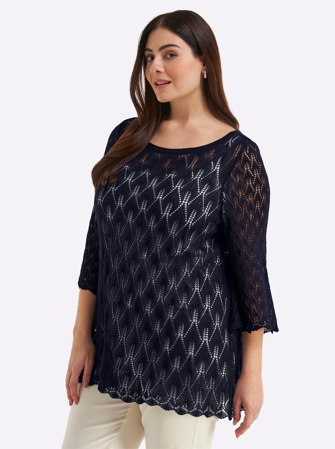 Sheego Pull en tricot »3/4-Arm-Pullover«