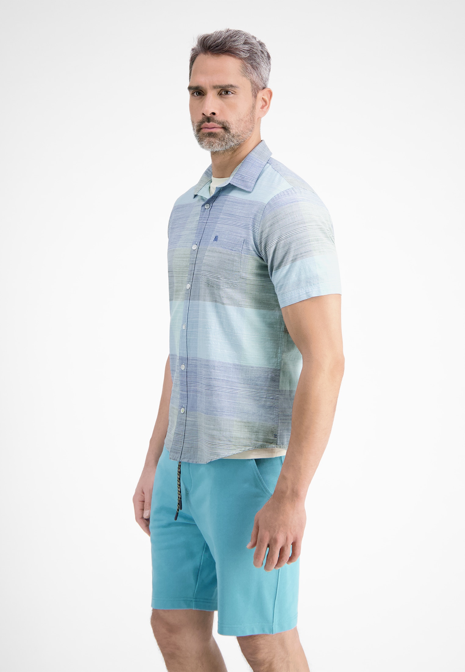 LERROS Kurzarmhemd »Kurzarmhemd *Slub Karo*«