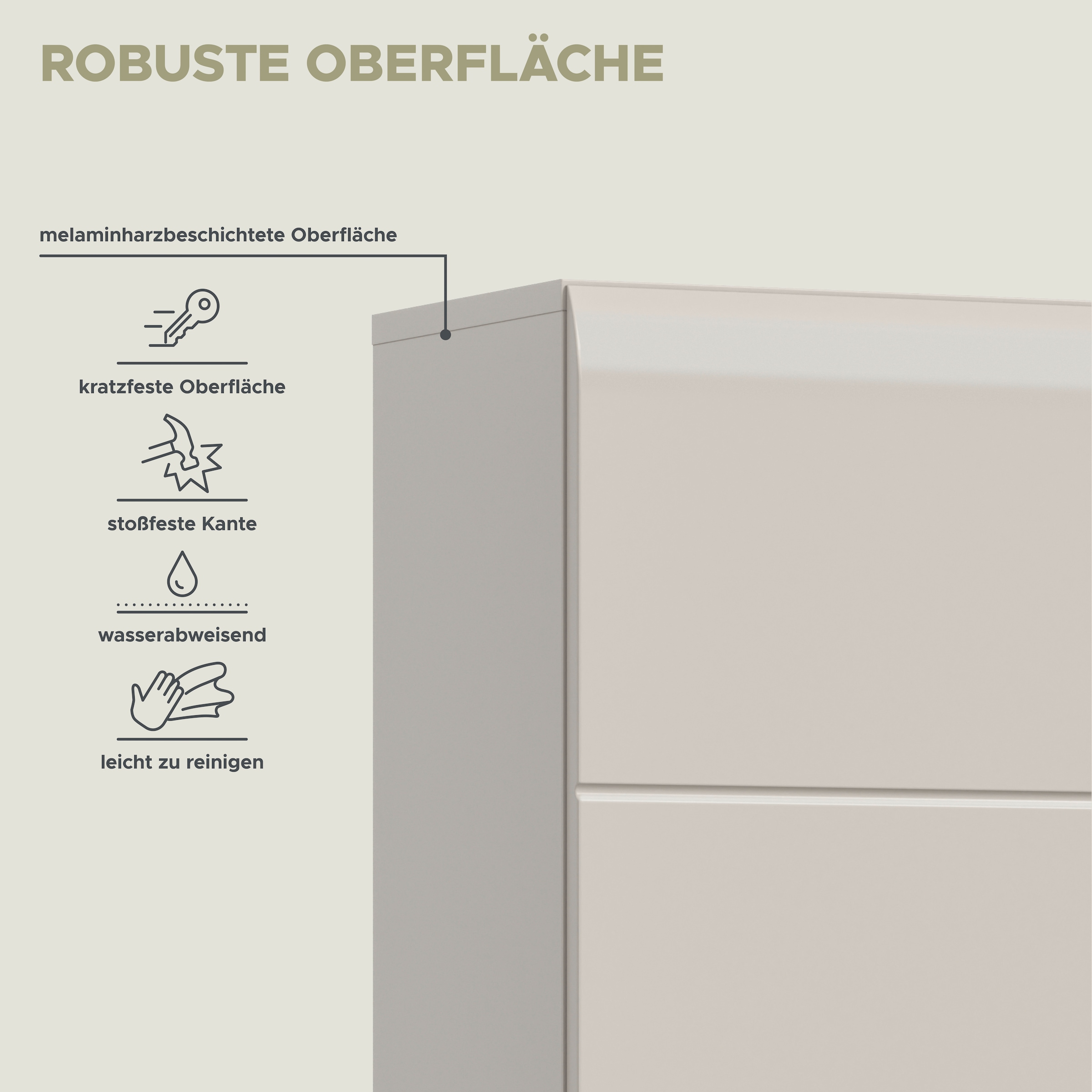 welltime Stauraumschrank »FLORENZ,  Höhe 185 cm, 4 oder 6 Türen, viel Stauraum« TOPSELLER!, 1 Stk. tlg. hochwertige MDF Front, Griff schwarz, Badschrank, Bad
