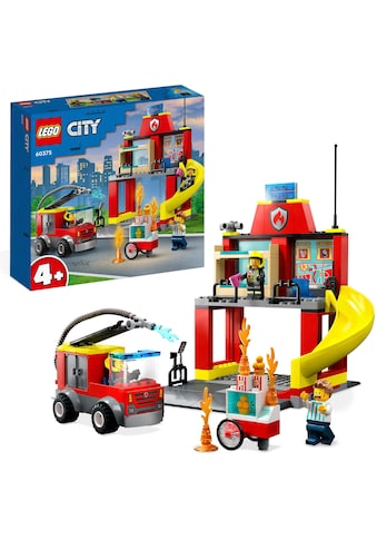LEGO® Konstruktionsspielsteine »Feuerwehrstation und Löschauto (60375), LEGO® City«,... kaufen