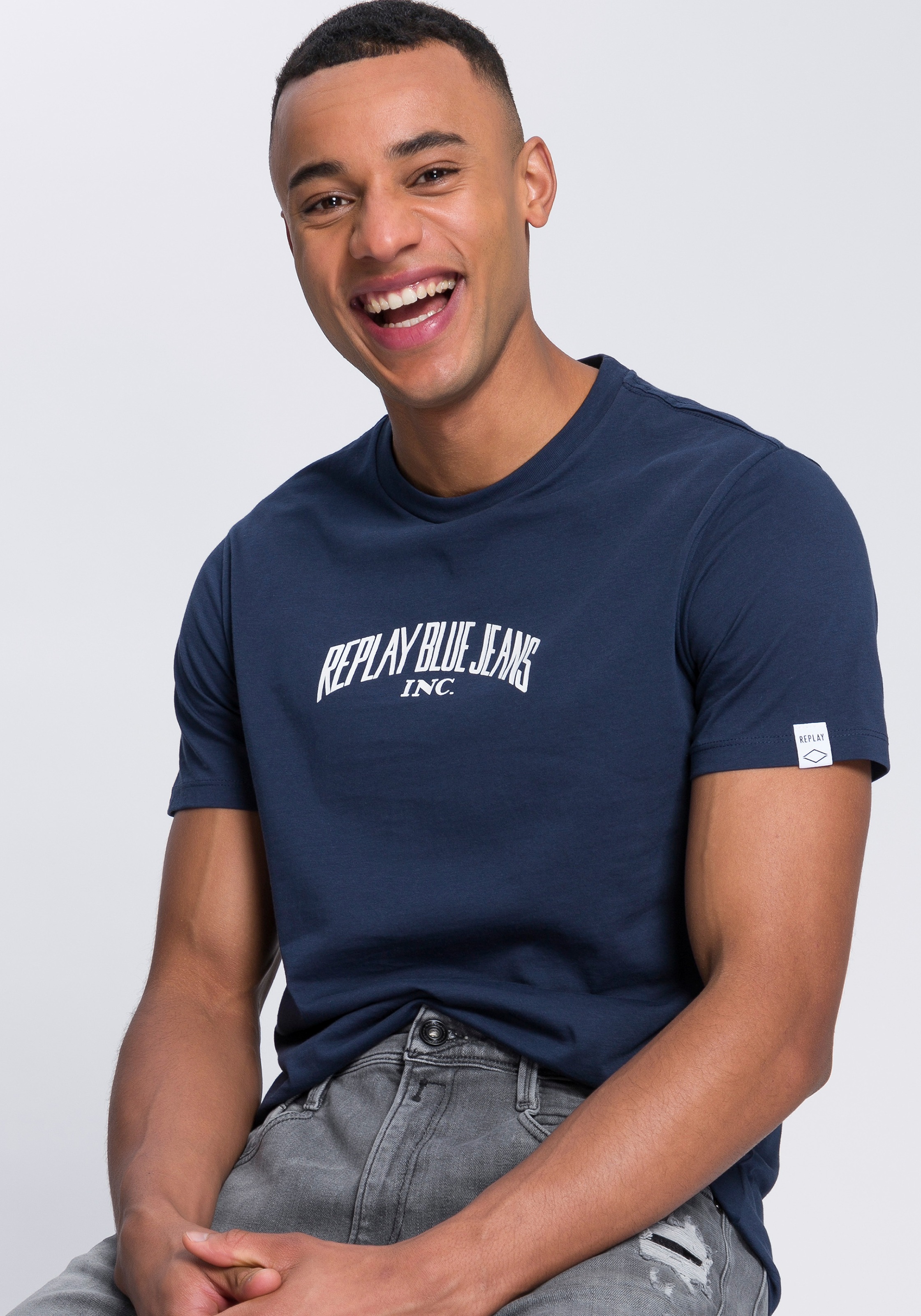 Image of Replay T-Shirt, mit Markenprint bei Ackermann Versand Schweiz