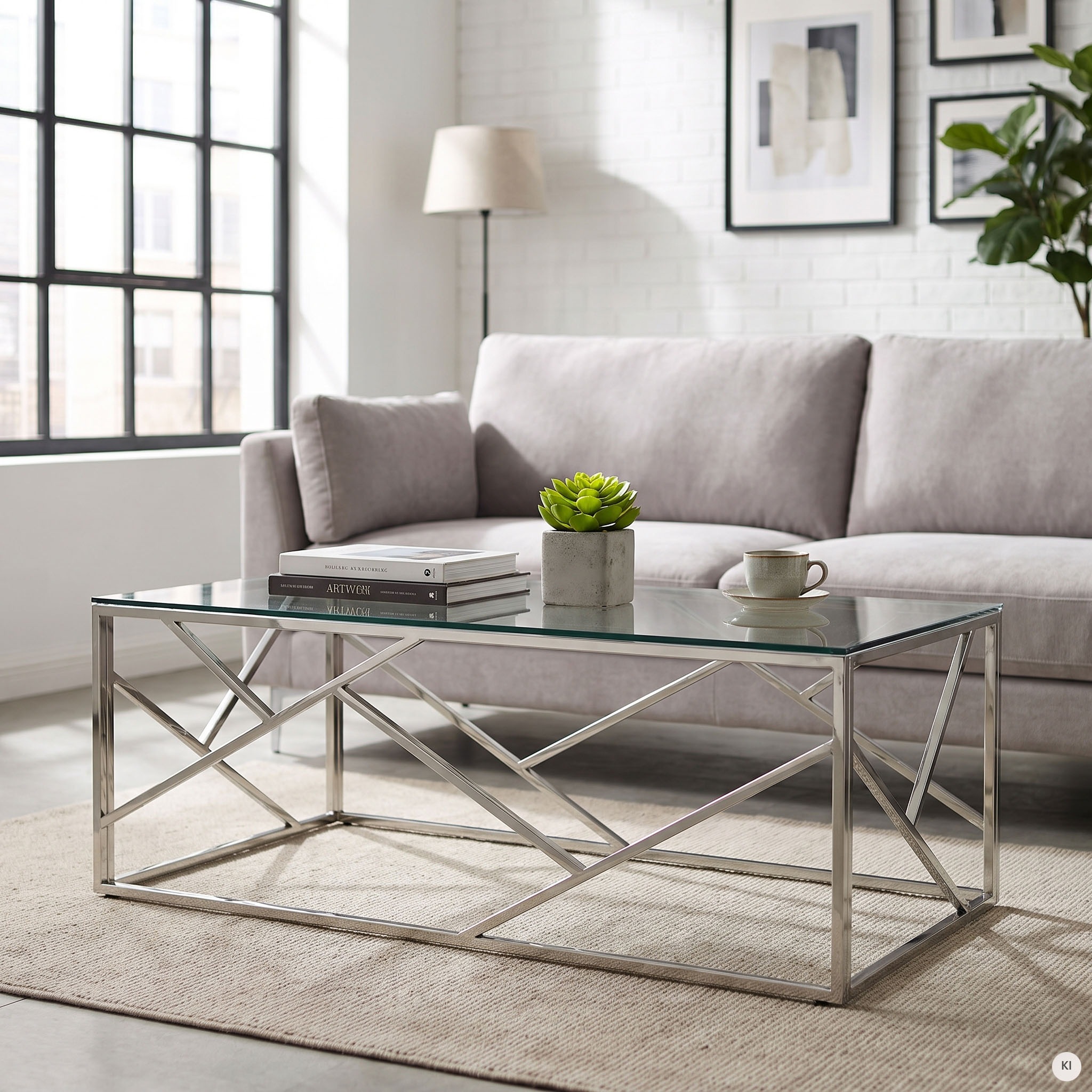 SalesFever Couchtisch "Glastisch mit stilvoller Eleganz" Edelstahlgestell: Robust, rostfrei und stilvoll