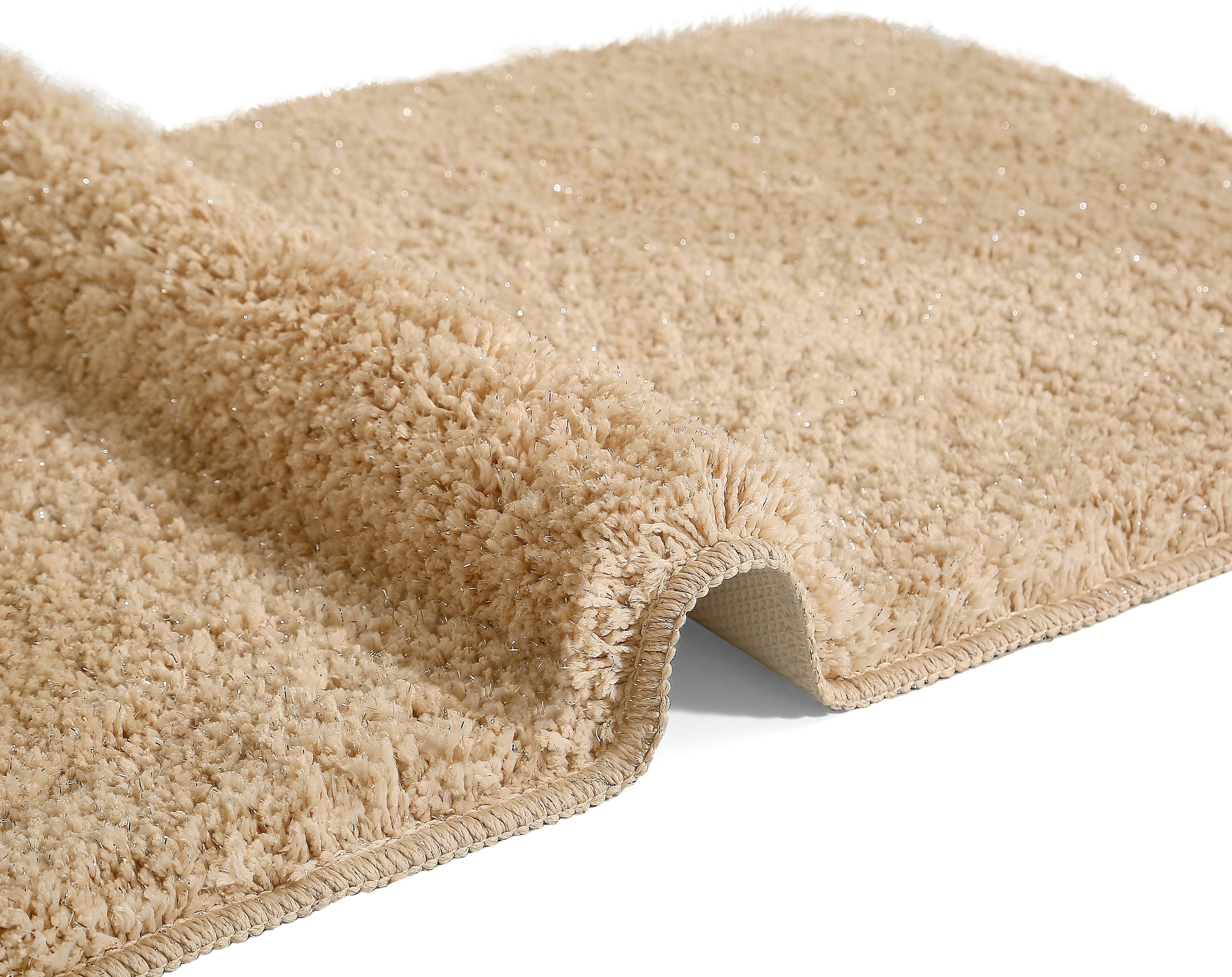 my home Badematte »Glitzer, Badvorleger, Badezimmer Teppich«, rutschhemmend beschichtet, fussbodenheizungsgeeignet-schnell trocknend-strapazierfähig, Badteppich, Akzente durch Glitzer-Garn