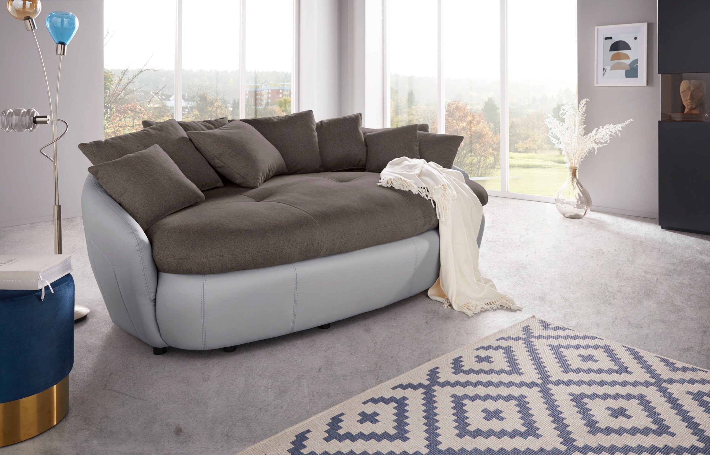 COTTA Big-Sofa »Aruba« gemütliches Megasofa in XXL in organischer Form mit vielen Kissen