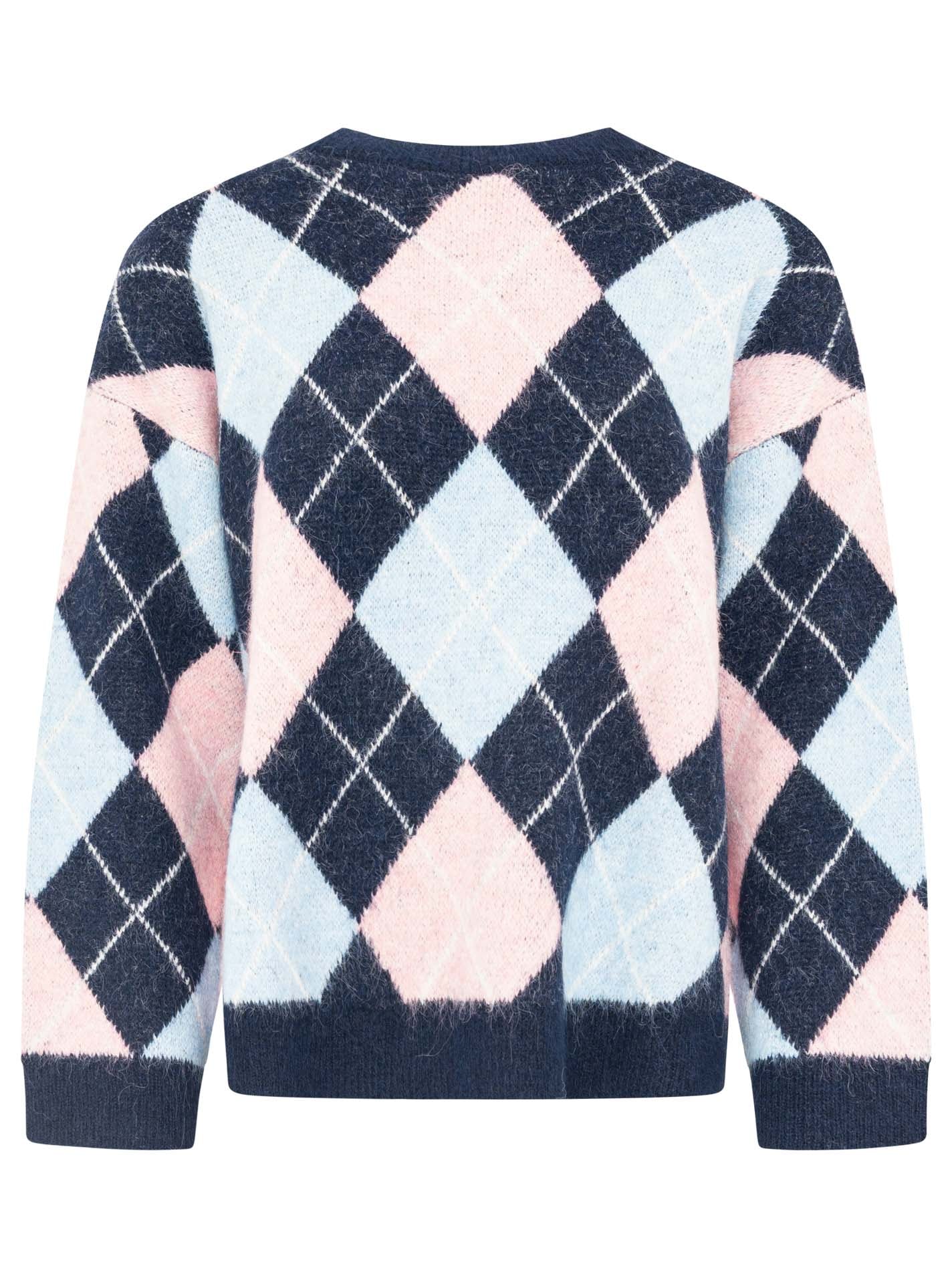 Zwillingsherz Strickpullover »"BIG ARGYLE"« Rautenmuster, Rundhals, überschnittene Schultern, oversize