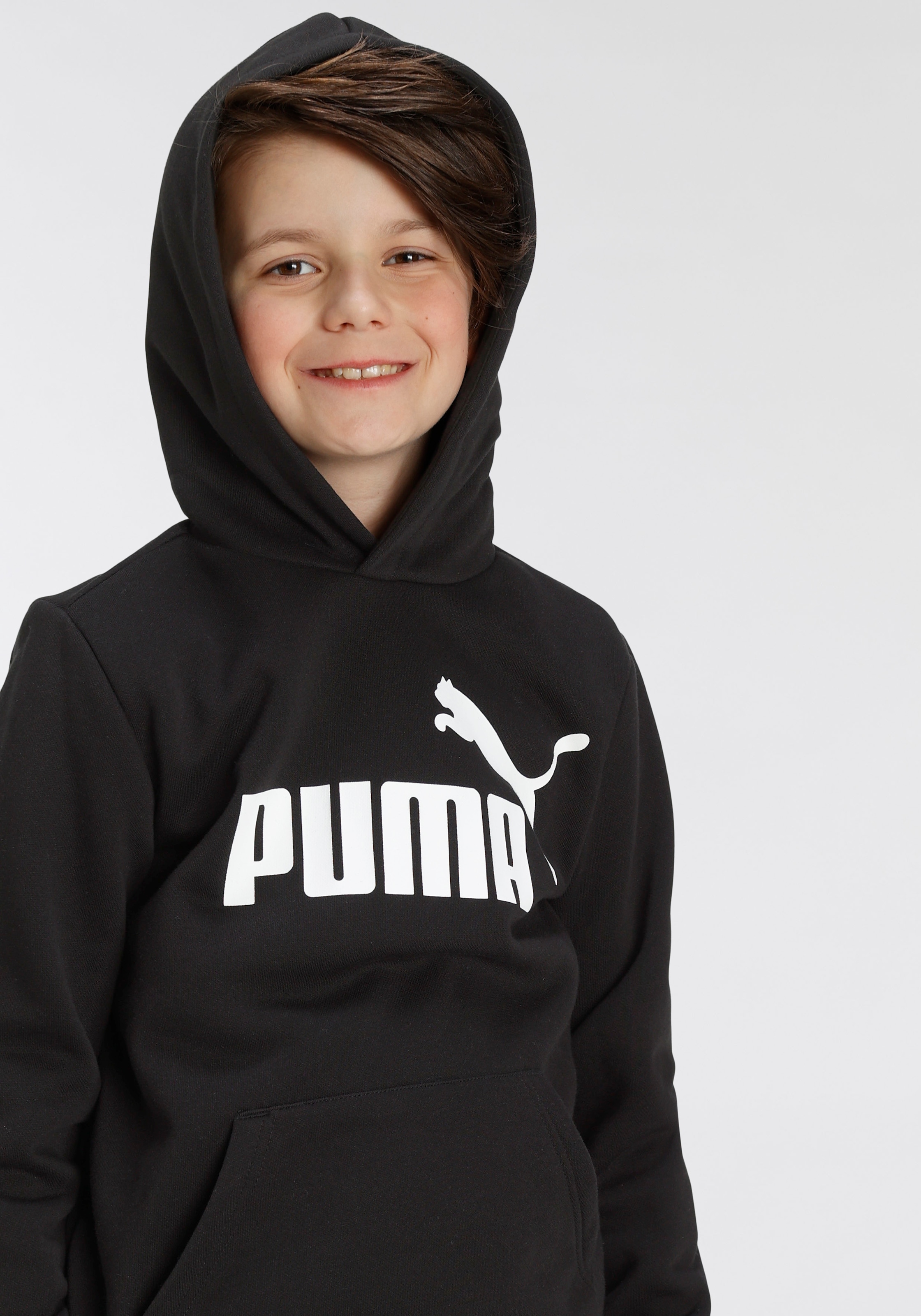 Image of PUMA Kapuzensweatshirt "ESS BIG LOGO HOODIE FL B", mit Reissverschluss, mit Kängurutasche, reguläre Passform