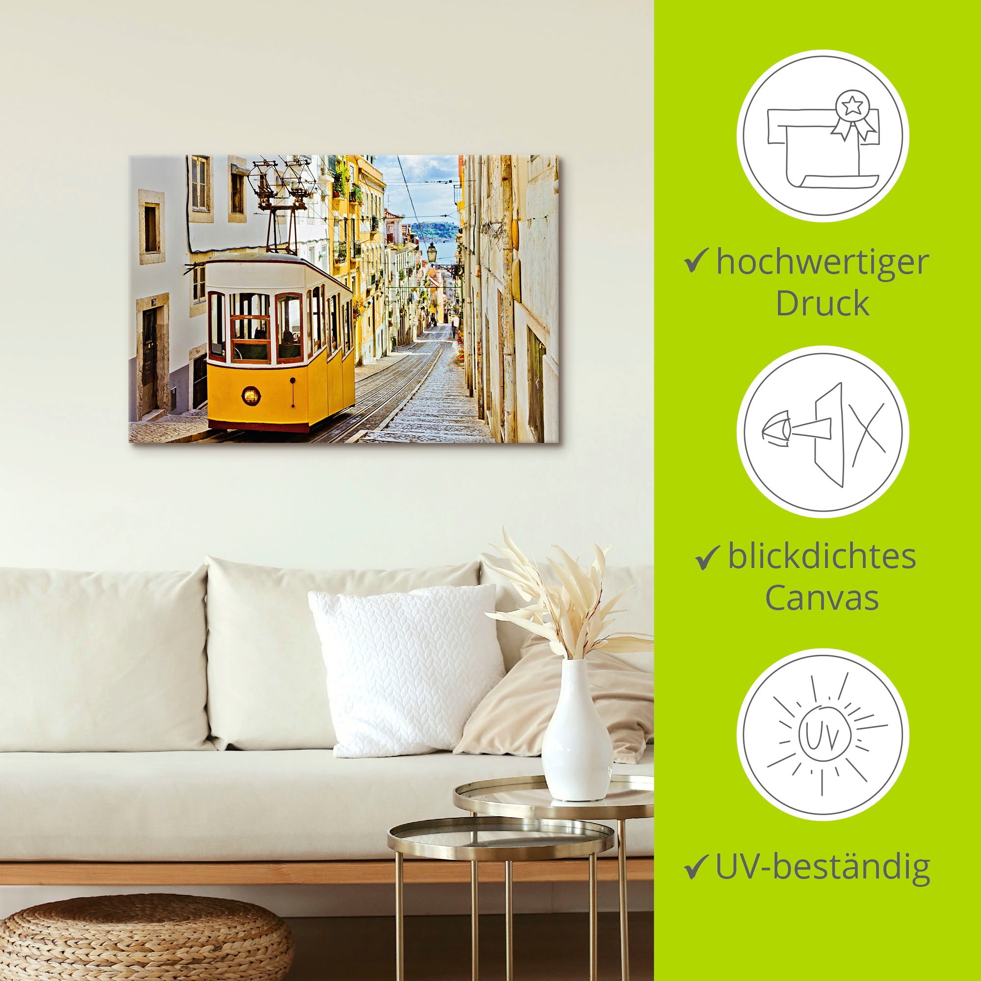 Artland Wandbild »Ascensor da Gloria in Lissabon« Zugbilder 1 Stk. tlg. als Leinwandbild, Poster in verschied. Grössen