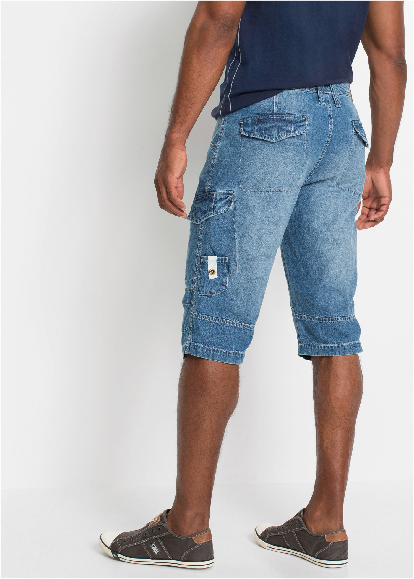 bonprix Bermuda  aus Baumwolle, Relaxed Fit, im Denim-Look