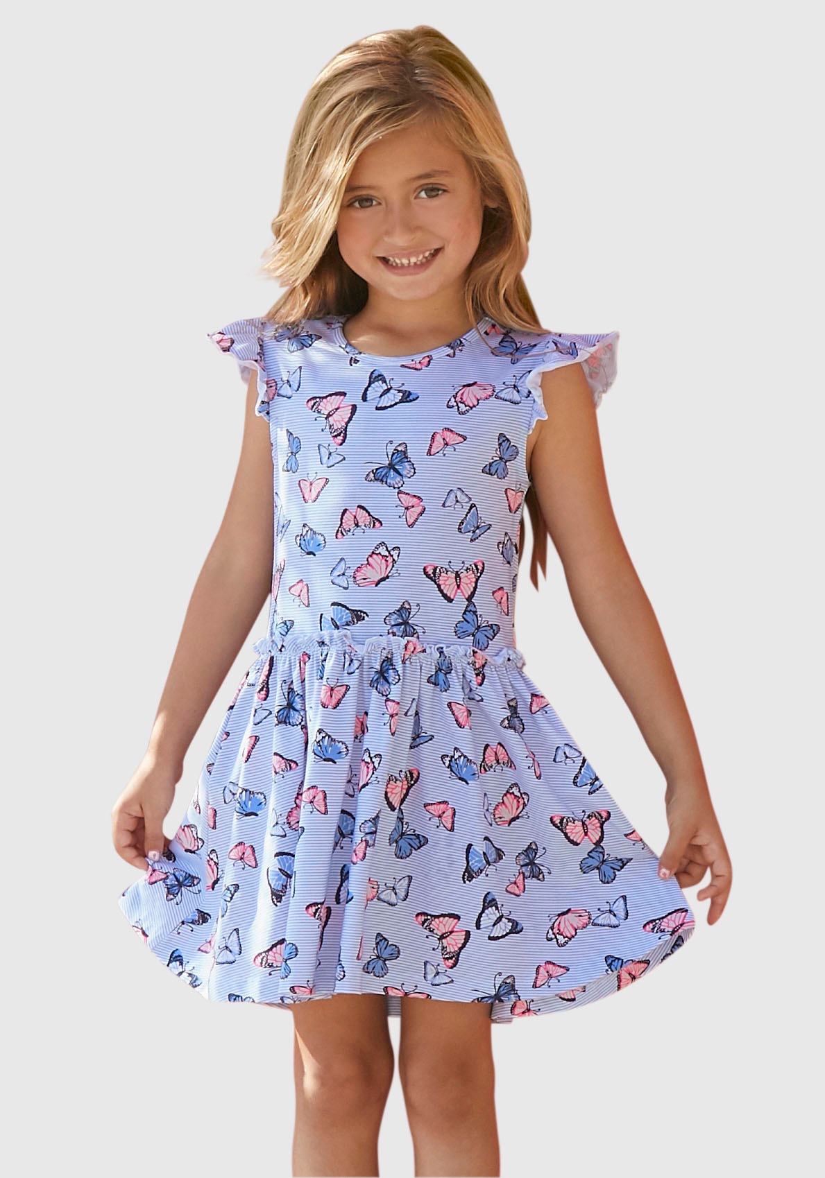 Image of KIDSWORLD Jerseykleid, mit niedlichem Schmetterlingsmuster bei Ackermann Versand Schweiz