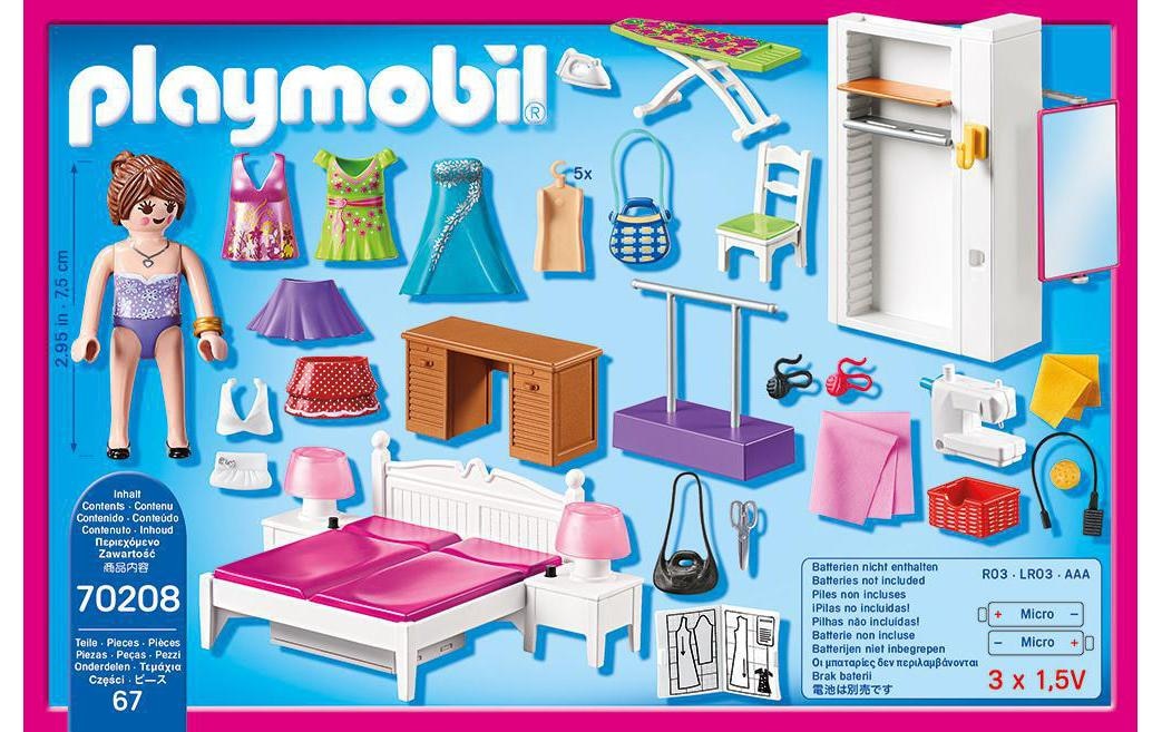 Playmobil® Spielbausteine »Dollhouse Schlafzimmer mit Nähecke 70208«