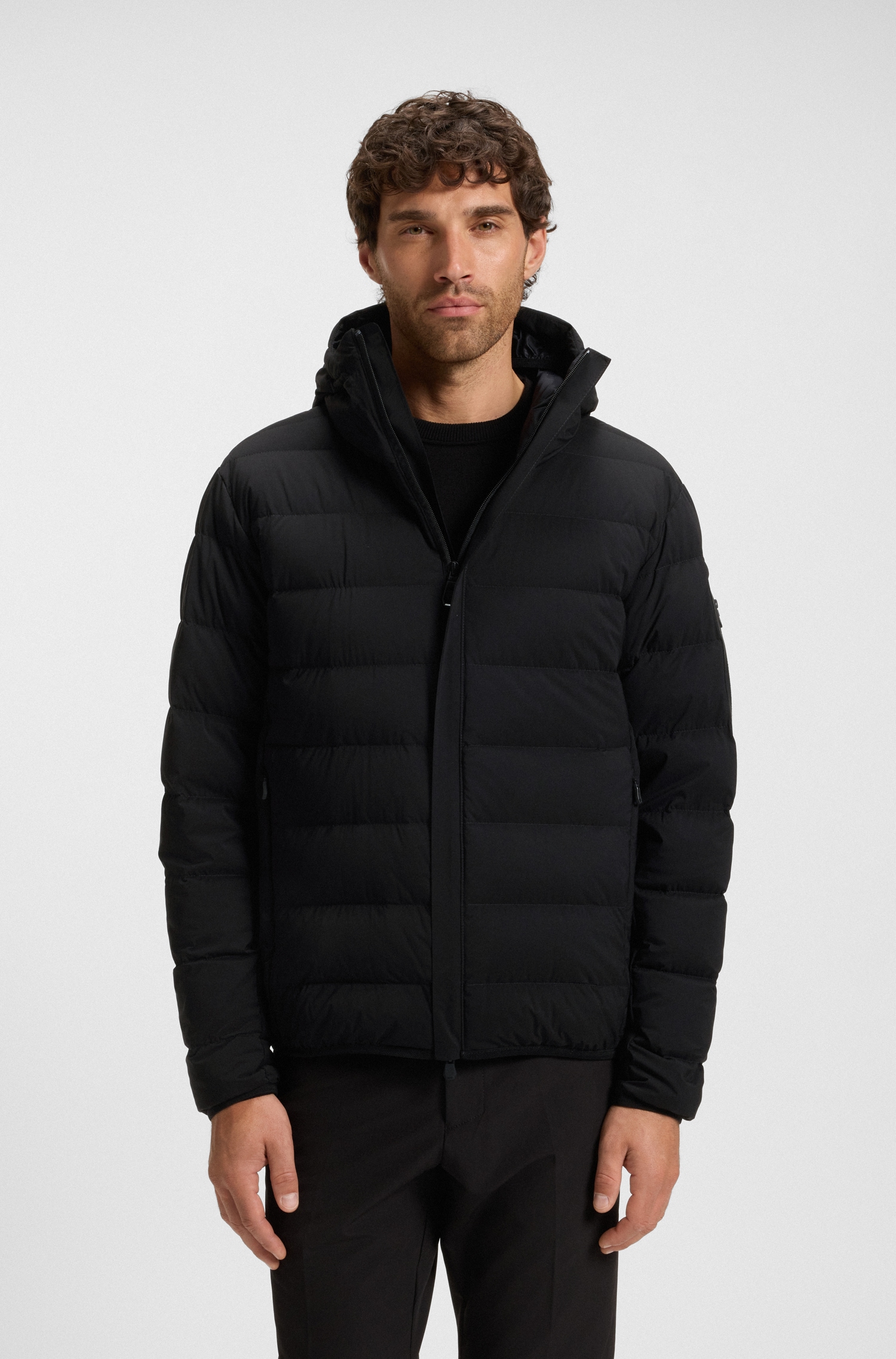Image of BOSS GREEN Steppjacke "OW Riplite JT HD" mit Kapuze abenehmbare Kapuze wasserabweisend regular fit, 4-Wege Stretch