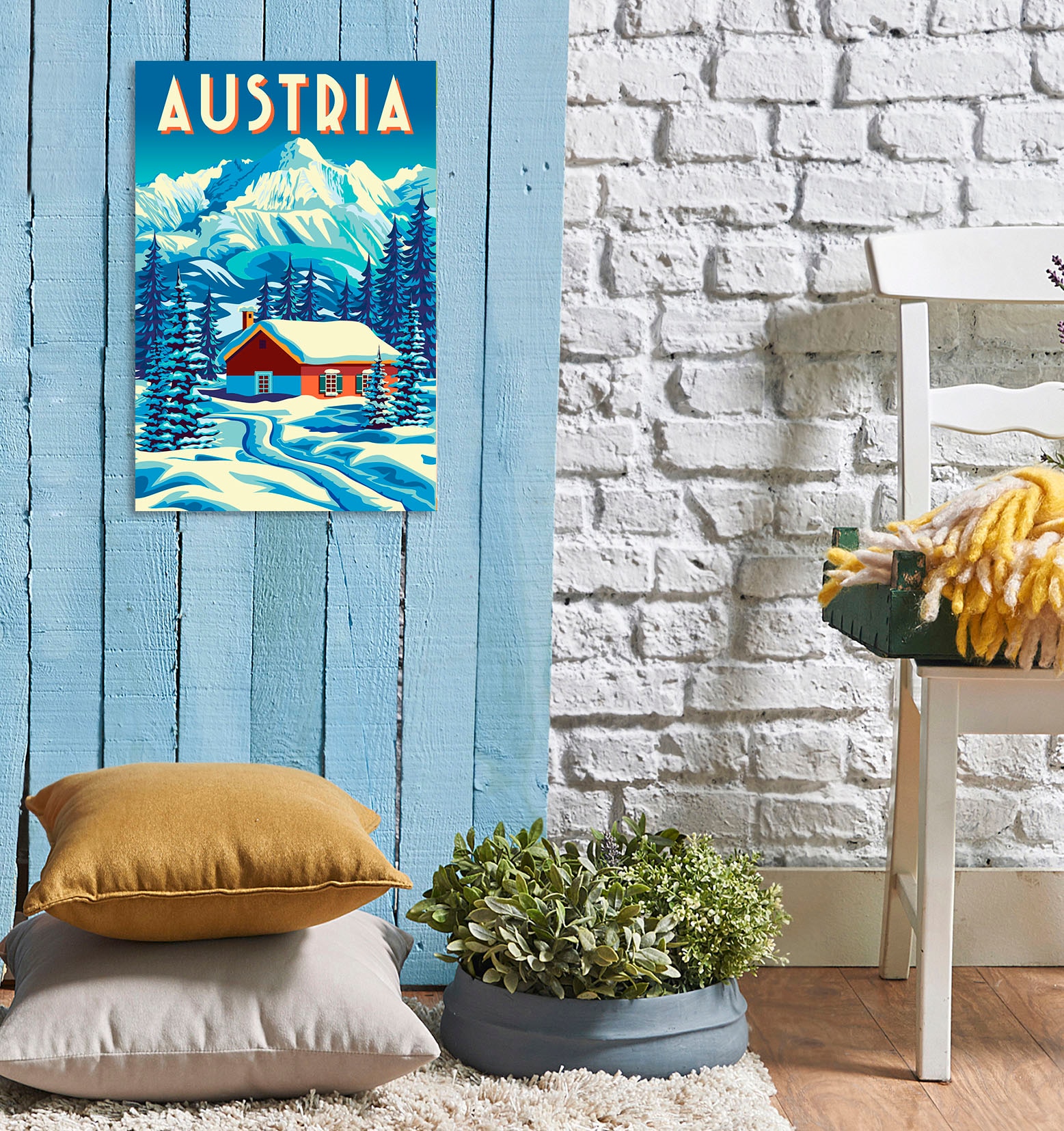 Image of queence Metallbild "Austria" Berge & Alpenbilder Österreich 1 Stk. tlg. Stahlschilder