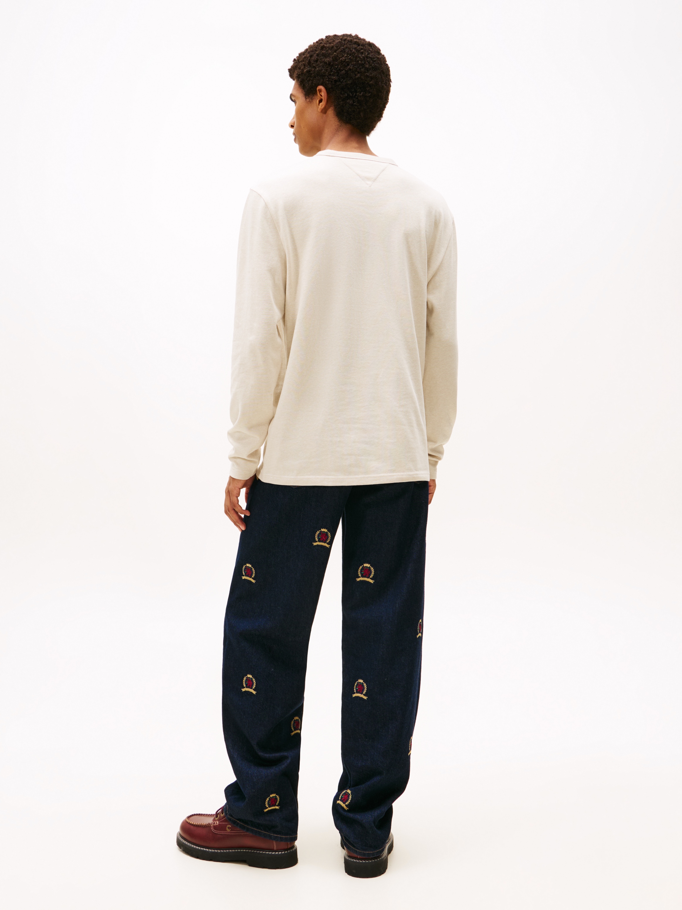 Tommy Jeans Langarmshirt »TJM REG BADGE« Jersey, Rundhals, meliert, regular fit