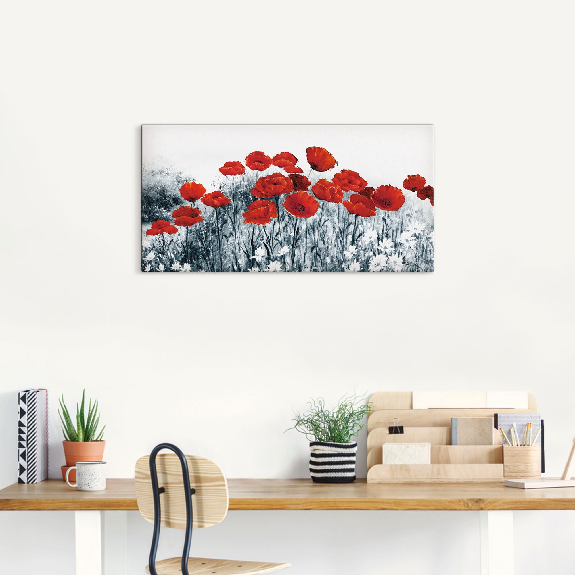 Artland Wandbild »Roter Mohn im Feld«, Blumen, (1 St.), als Leinwandbild in verschied. Grössen