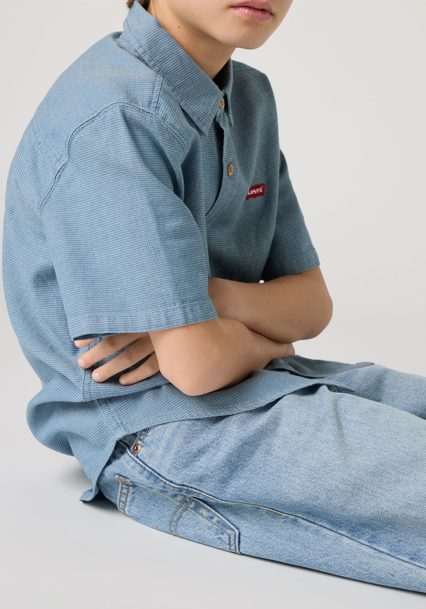 Levi's® Kids Short en jean aus robustem Baumwolldenim