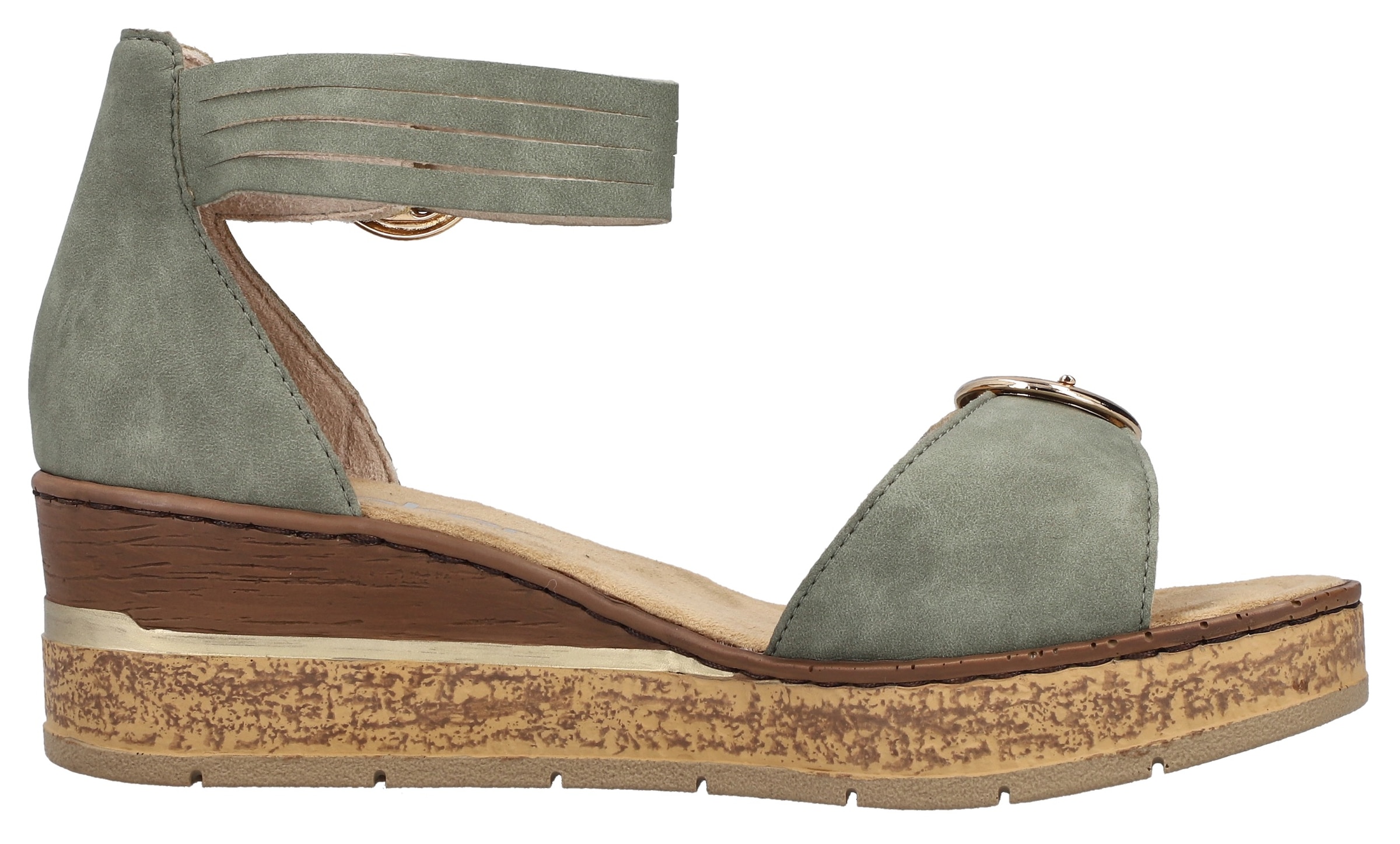 Rieker Sandales compensées  Chaussure d'été, chaussure de vacances, sandale avec bride tendance à la cheville