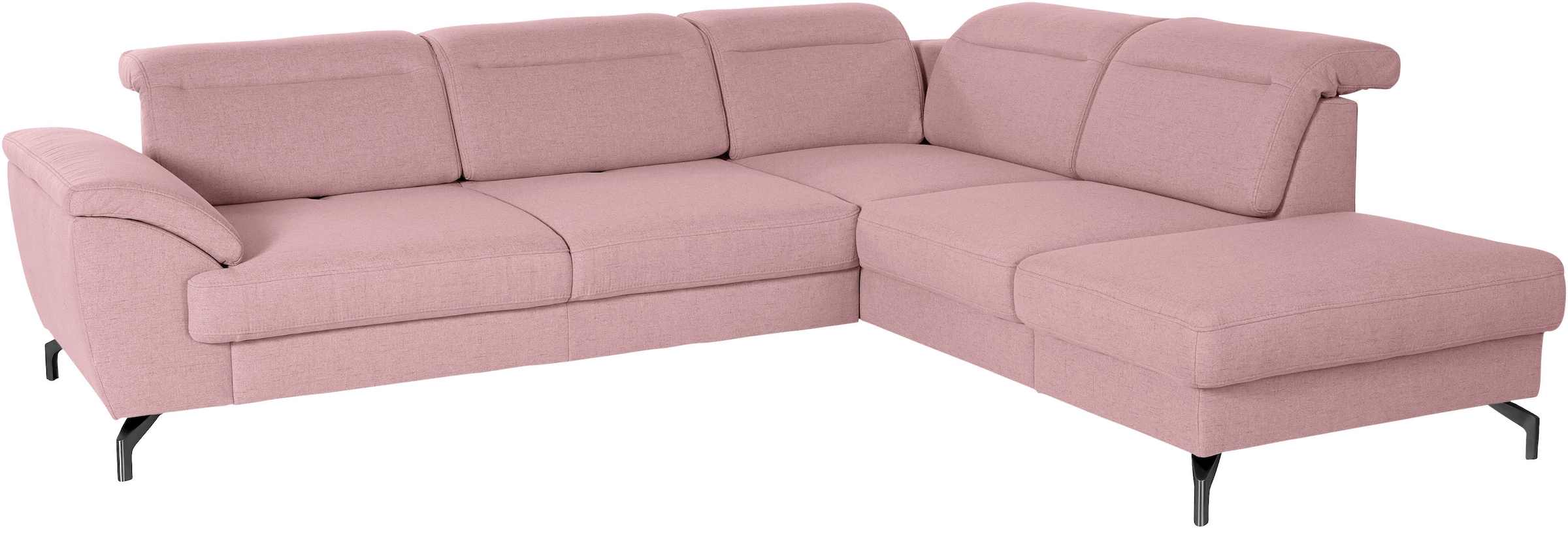 sit&more Ecksofa »Percy L-Form« 12 cm Fusshöhe, Sitztiefenverstellung, wahlweise in 2 Fussfarben