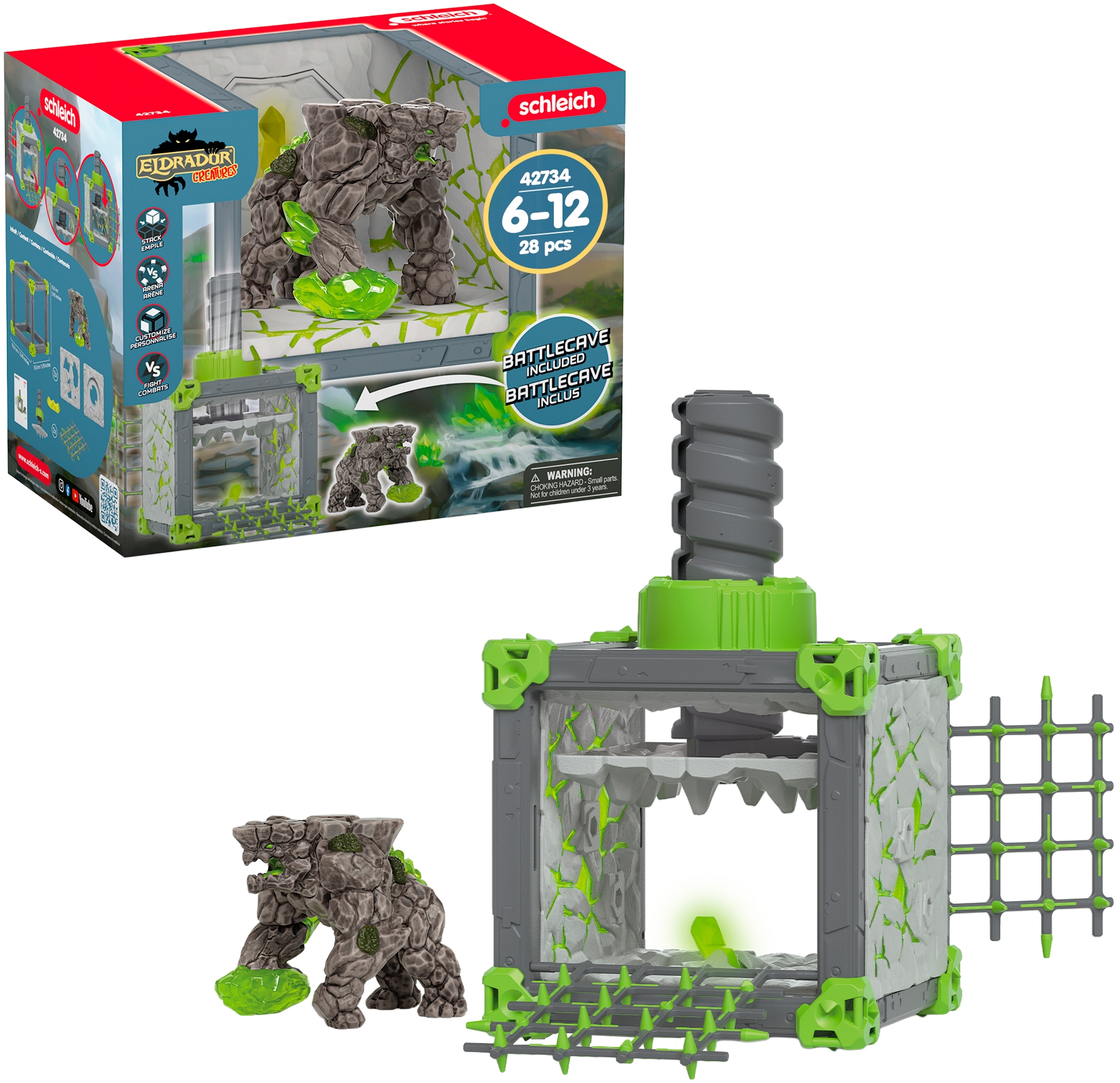 Image of Schleich Spielwelt "ELDRADOR CREATURES, BattleCave Steinschläger (42734)" Made in Europe