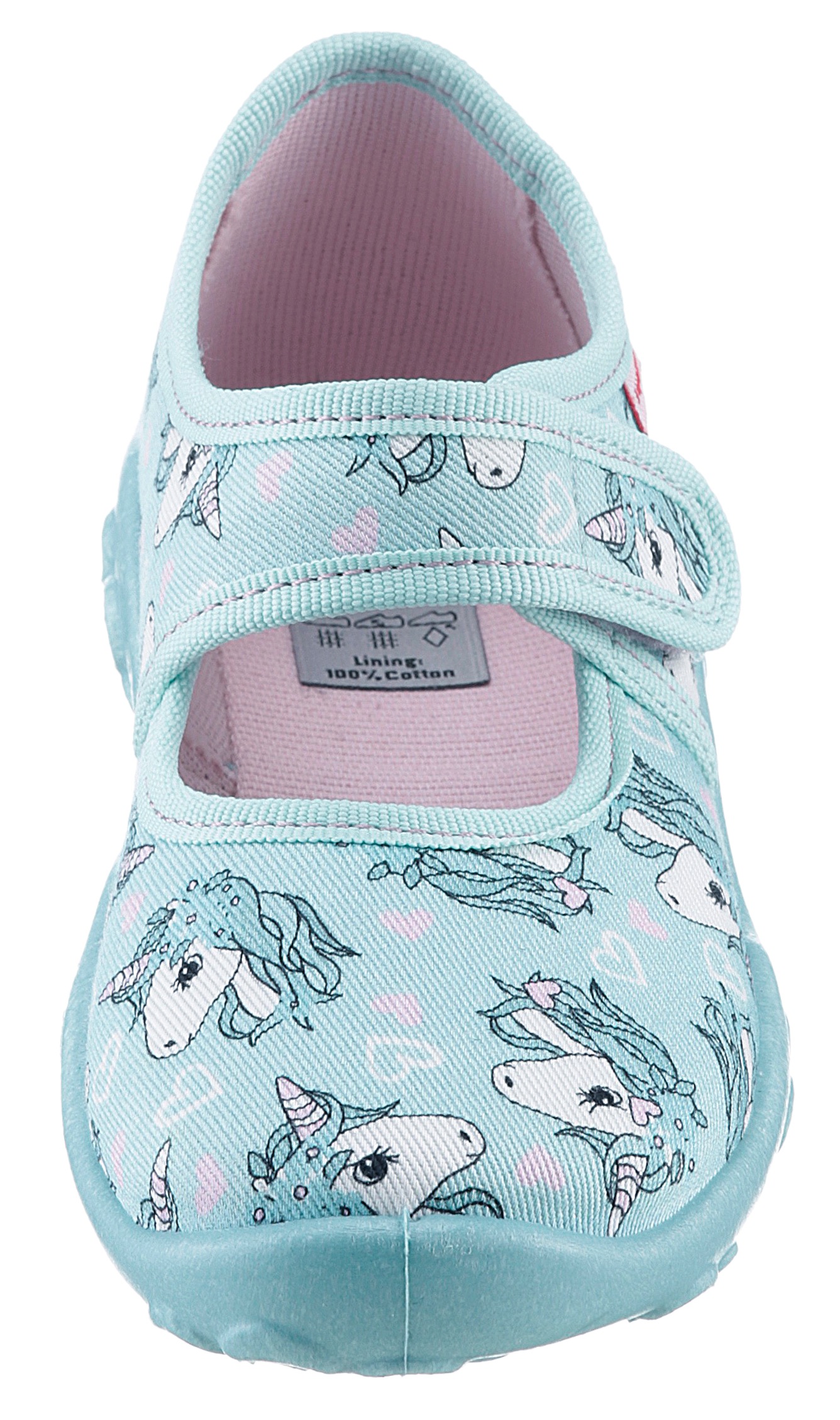 Superfit Chausson »BONNY, WMS: mittel«  Chaussure de jardin d'enfants avec motif licorne, gabarit de taille à télécharger