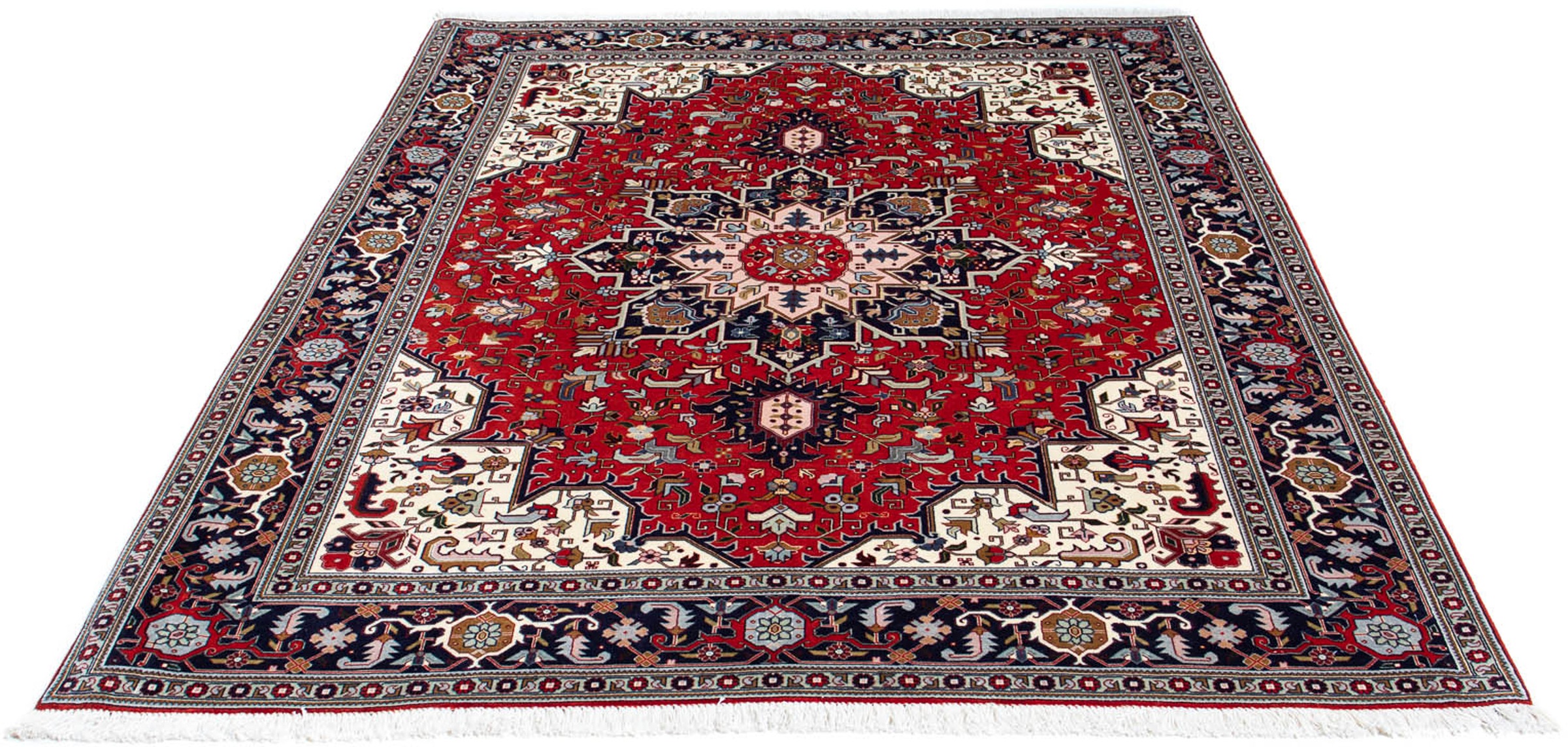 Image of morgenland Orientteppich »Perser - Täbriz - Royal - 196 x 152 cm - dunkelrot«, rechteckig, 7 mm Höhe, Wohnzimmer, Handgeknüpft, Einzelstück mit Zertifikat bei Ackermann Versand Schweiz